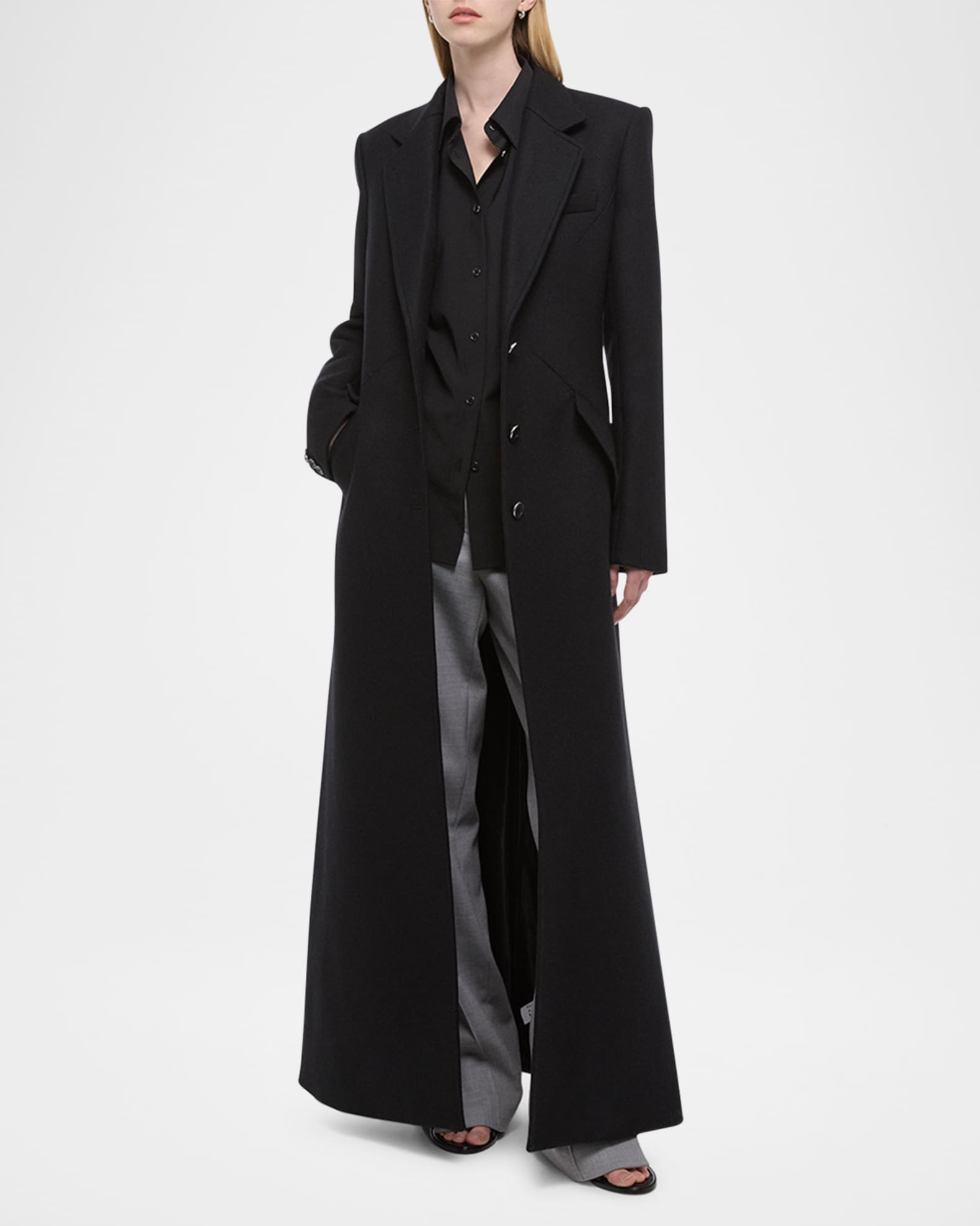 Helmut Lang Sculpted Apex Maxi Coat | Neiman Marcus