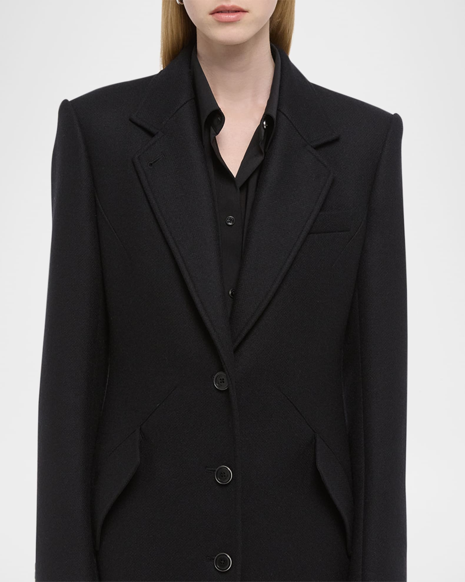 Helmut Lang Sculpted Apex Maxi Coat | Neiman Marcus