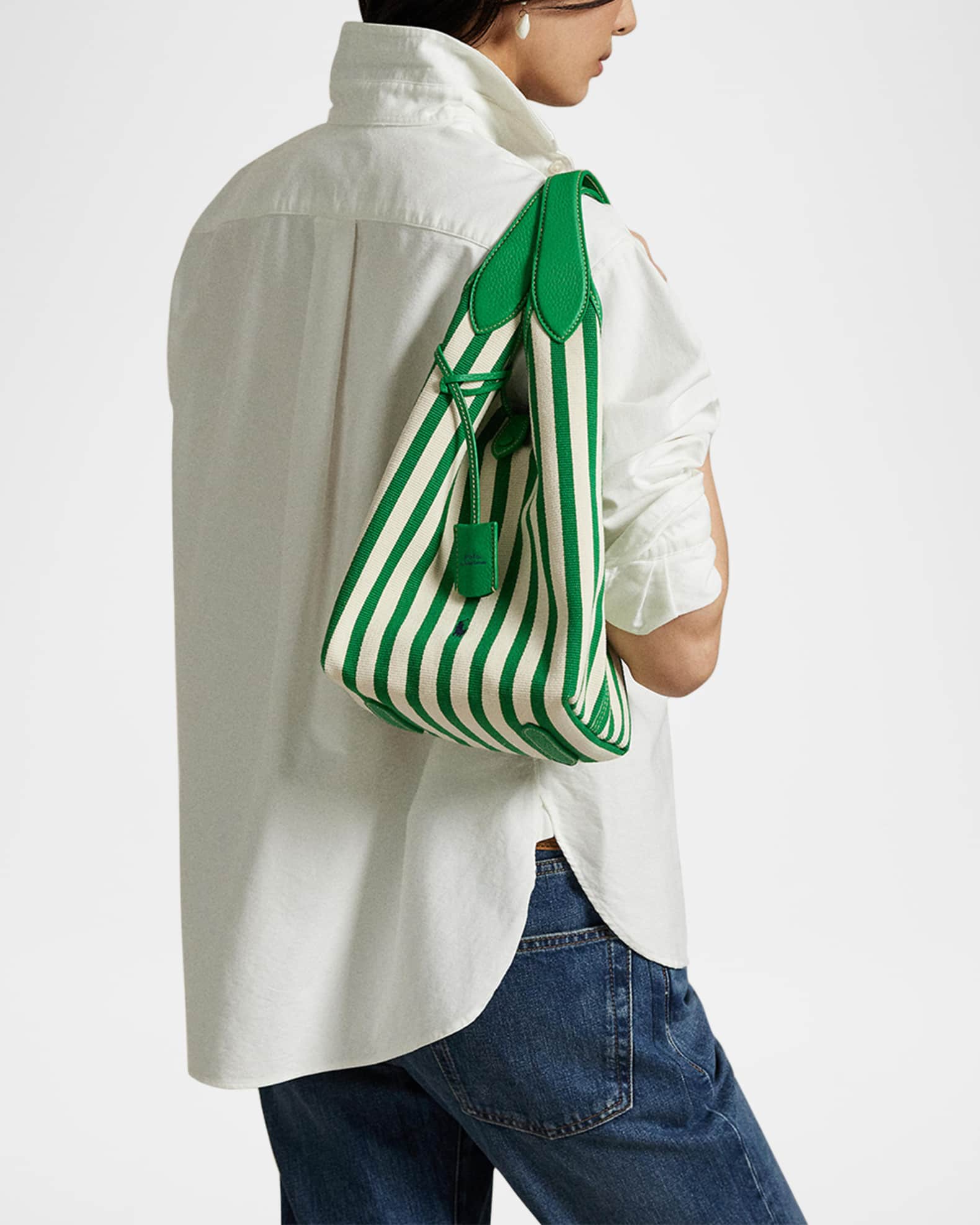 Striped Cotton Canvas Tote Bag 1