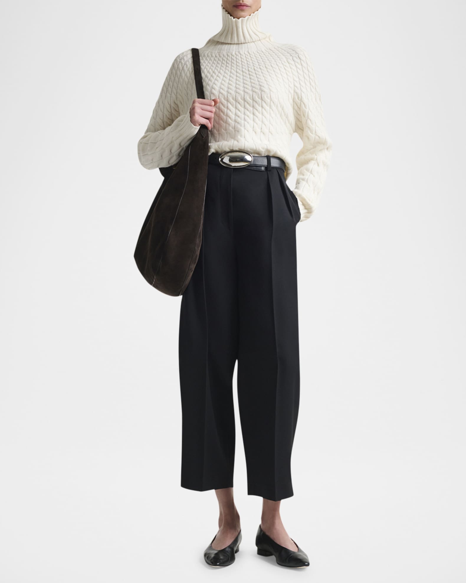 Augie Cable-Knit Turtleneck Sweater 1