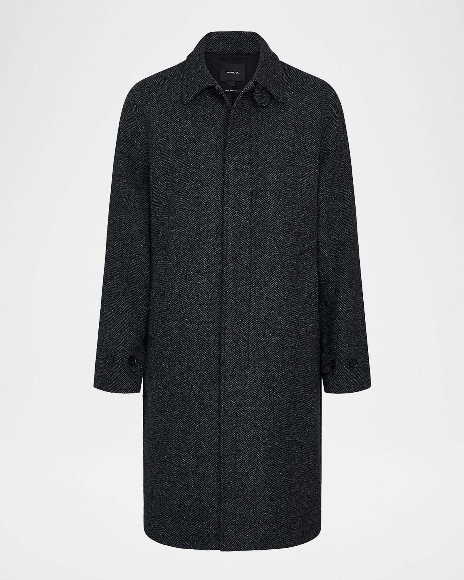 Vince Men's Herringbone Balmacaan Coat | Neiman Marcus