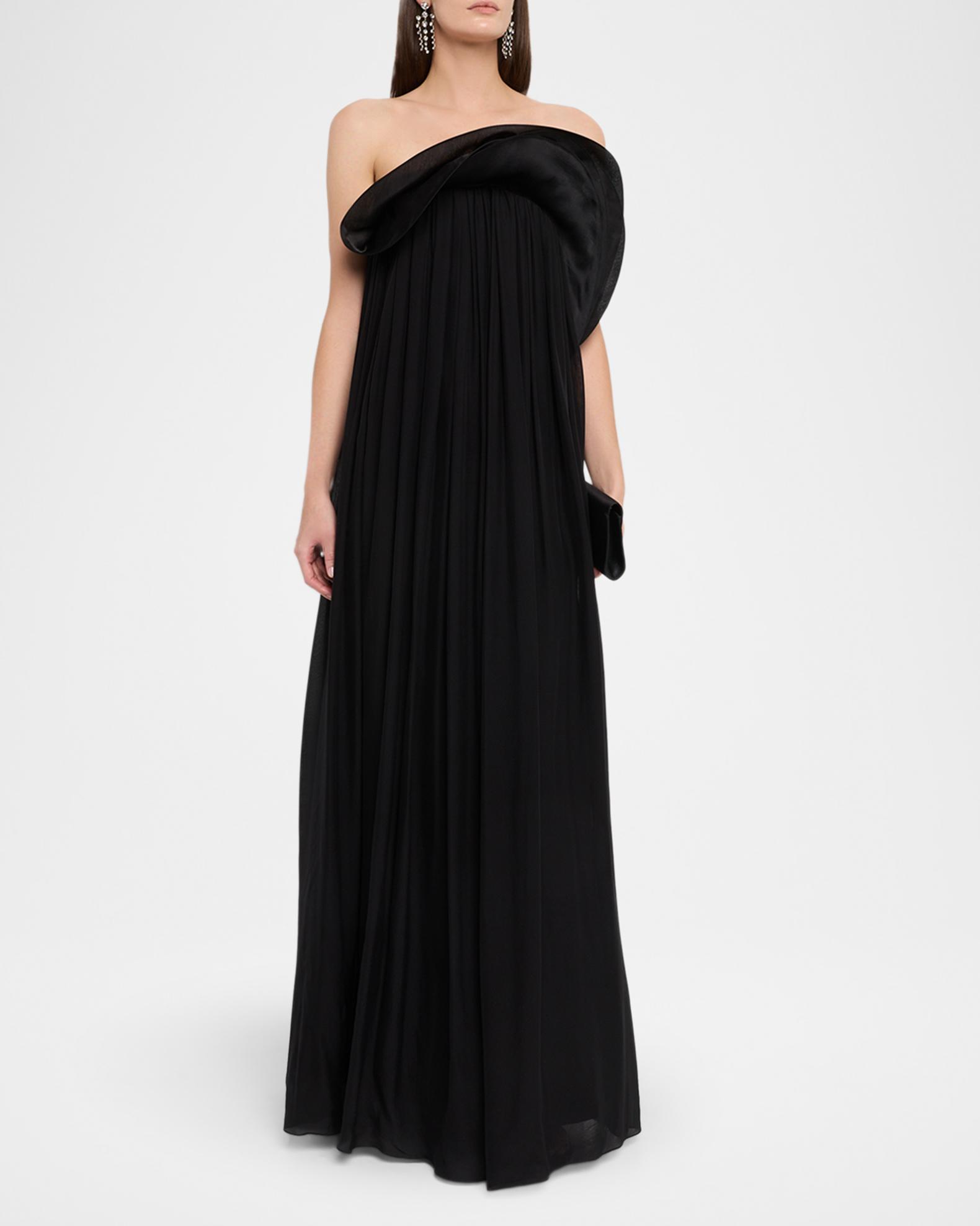 Gaurav Gupta Waterfall Sculptural Ruffle Strapless Gown | Neiman Marcus