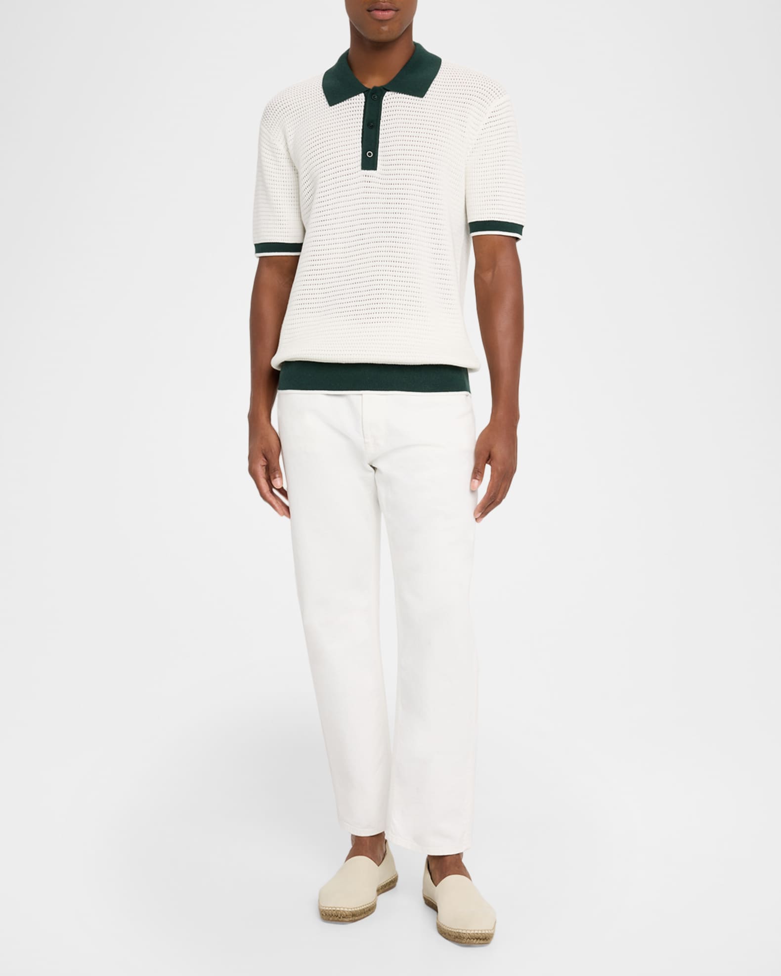 Men's Vidal Contrast-Trim Cotton Crochet Polo Shirt 1