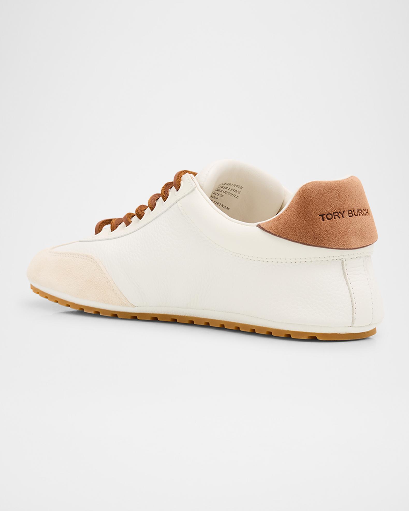 Tory Burch Field Leather and Suede Low-Top Sneakers | Neiman 