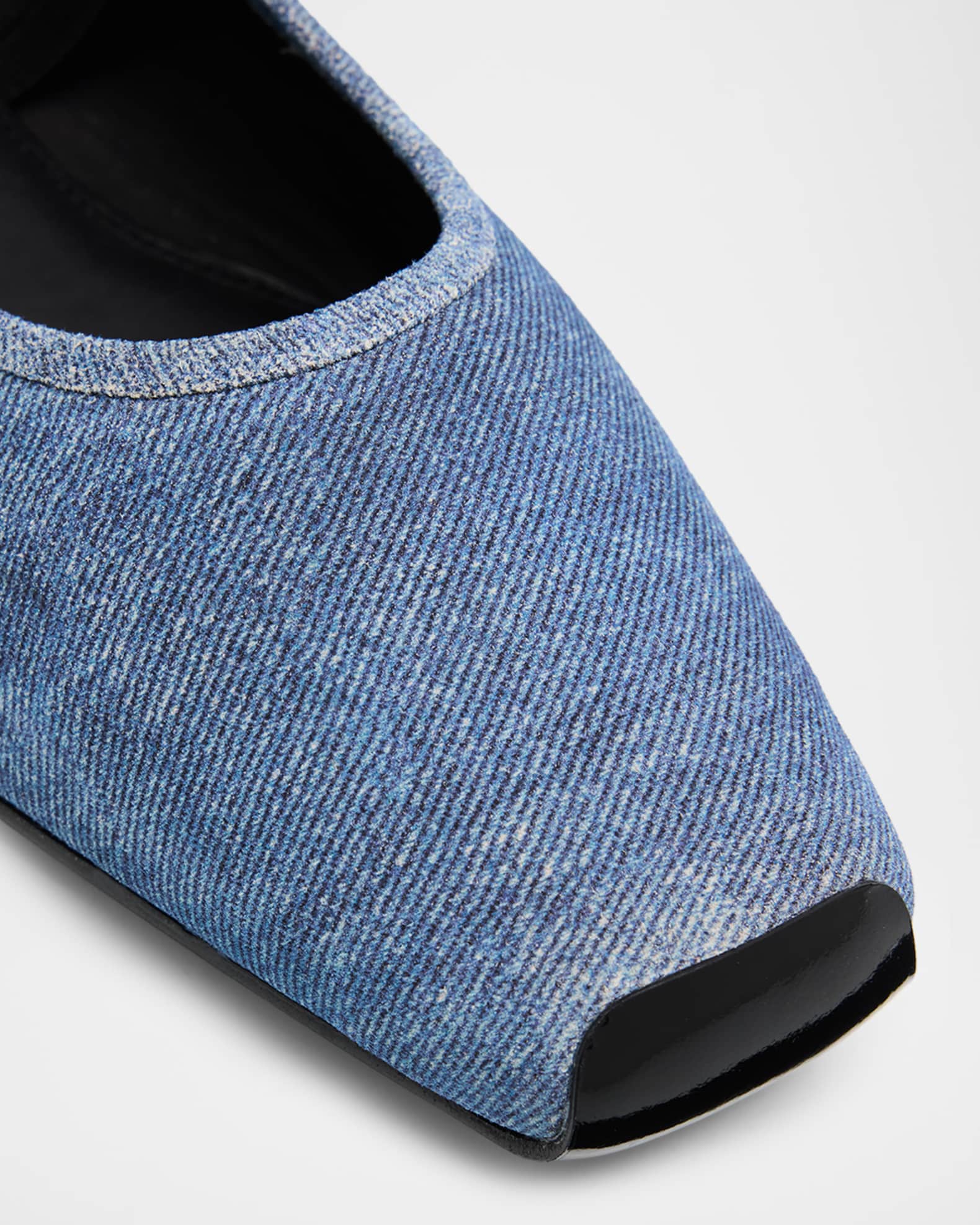 Tory Burch Runway Denim Ballet Flats Neiman Marcus