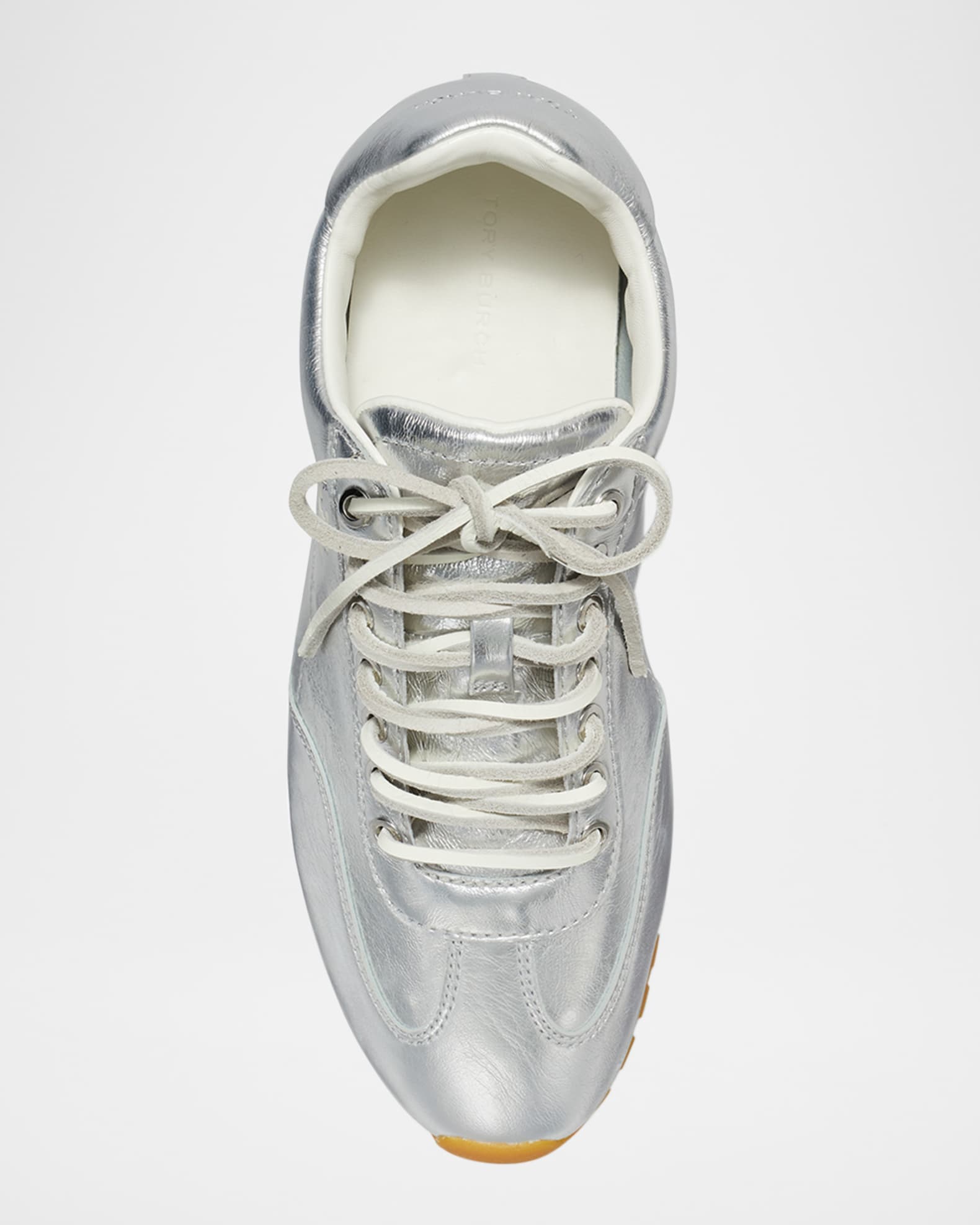 Tory Burch Field Metallic Leather Low-Top Sneakers | Neiman Marcus