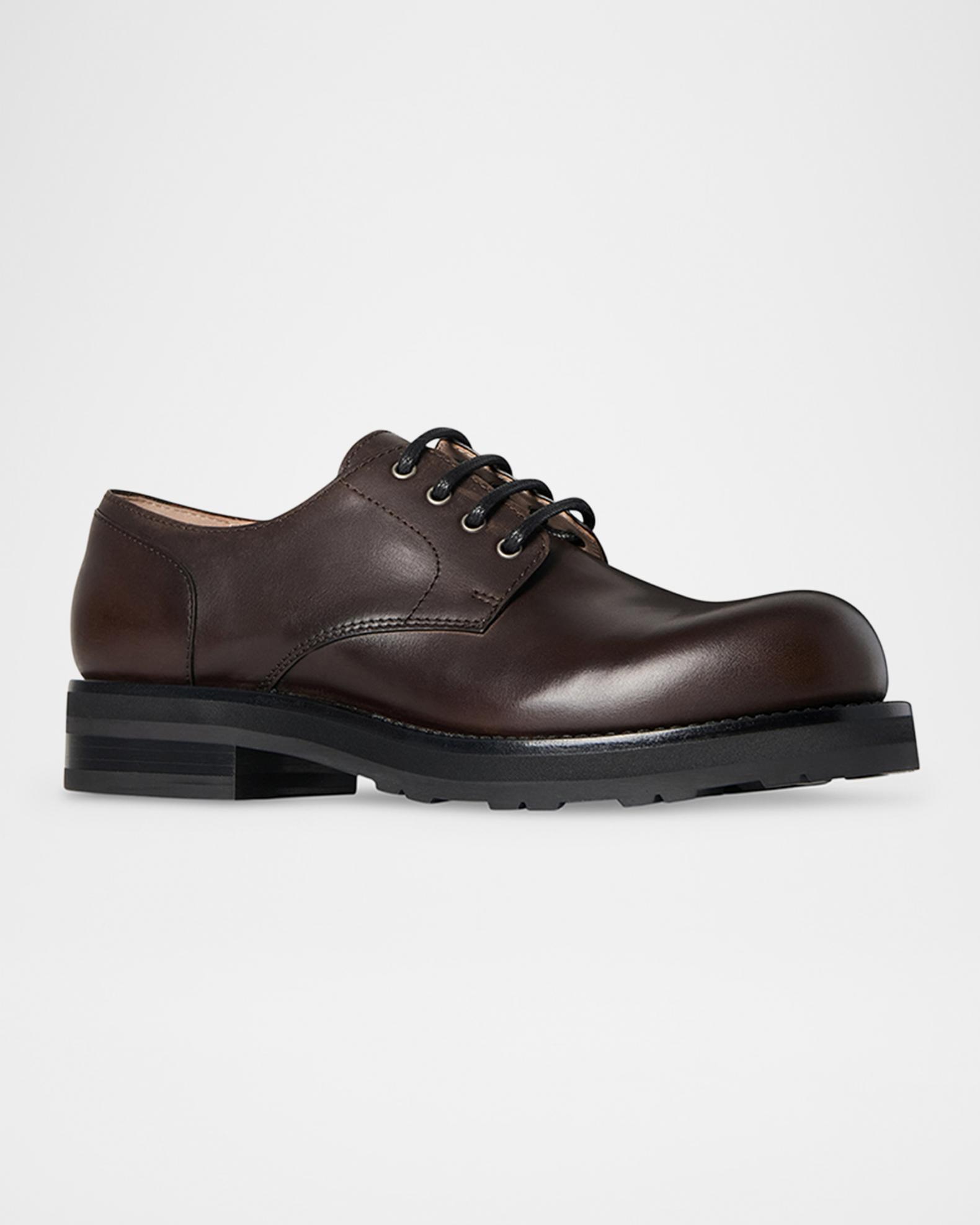 The Row Leather Derby Lug-Sole Shoes | Neiman Marcus