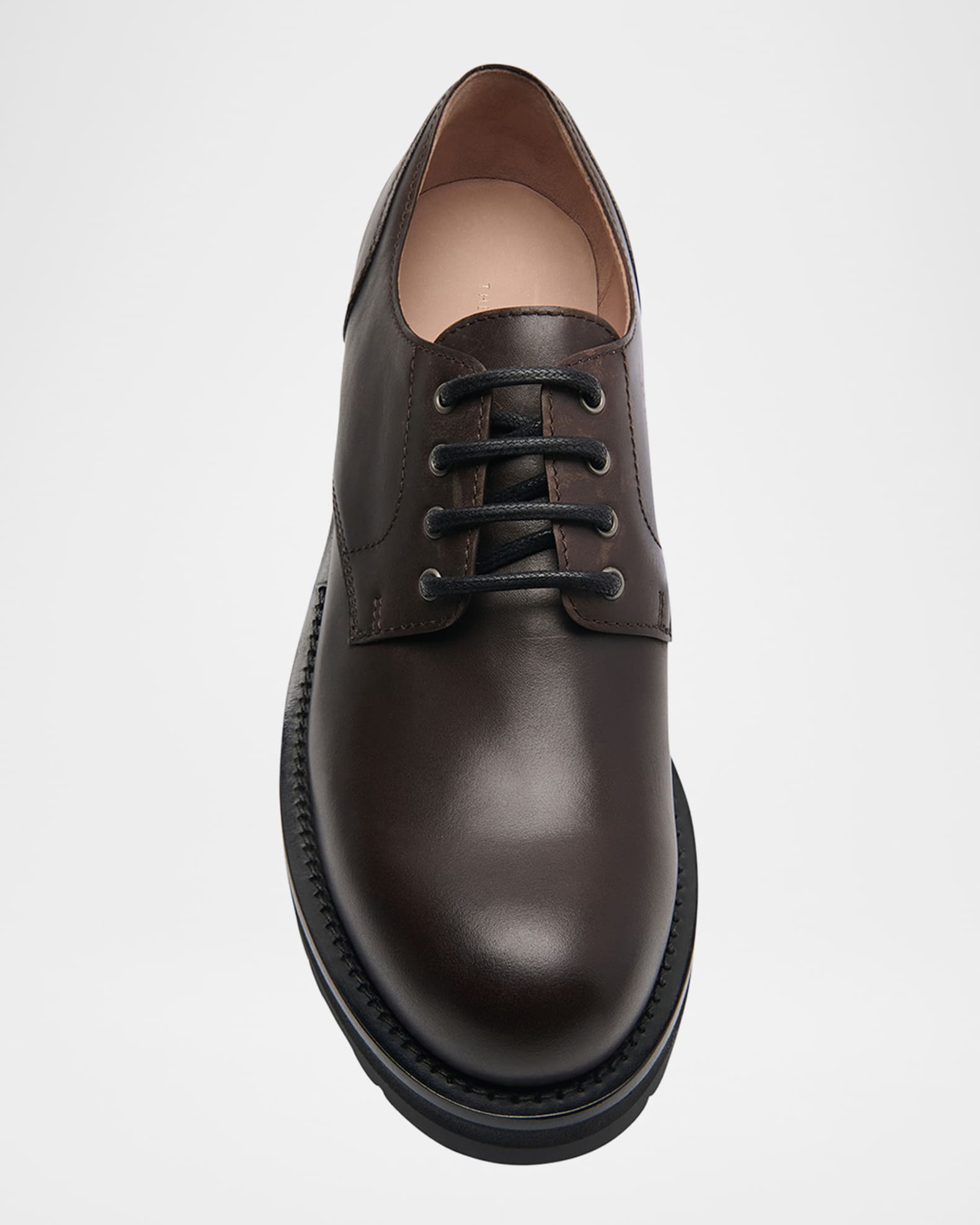 THE ROW Leather Derby Lug-Sole Shoes | Neiman Marcus