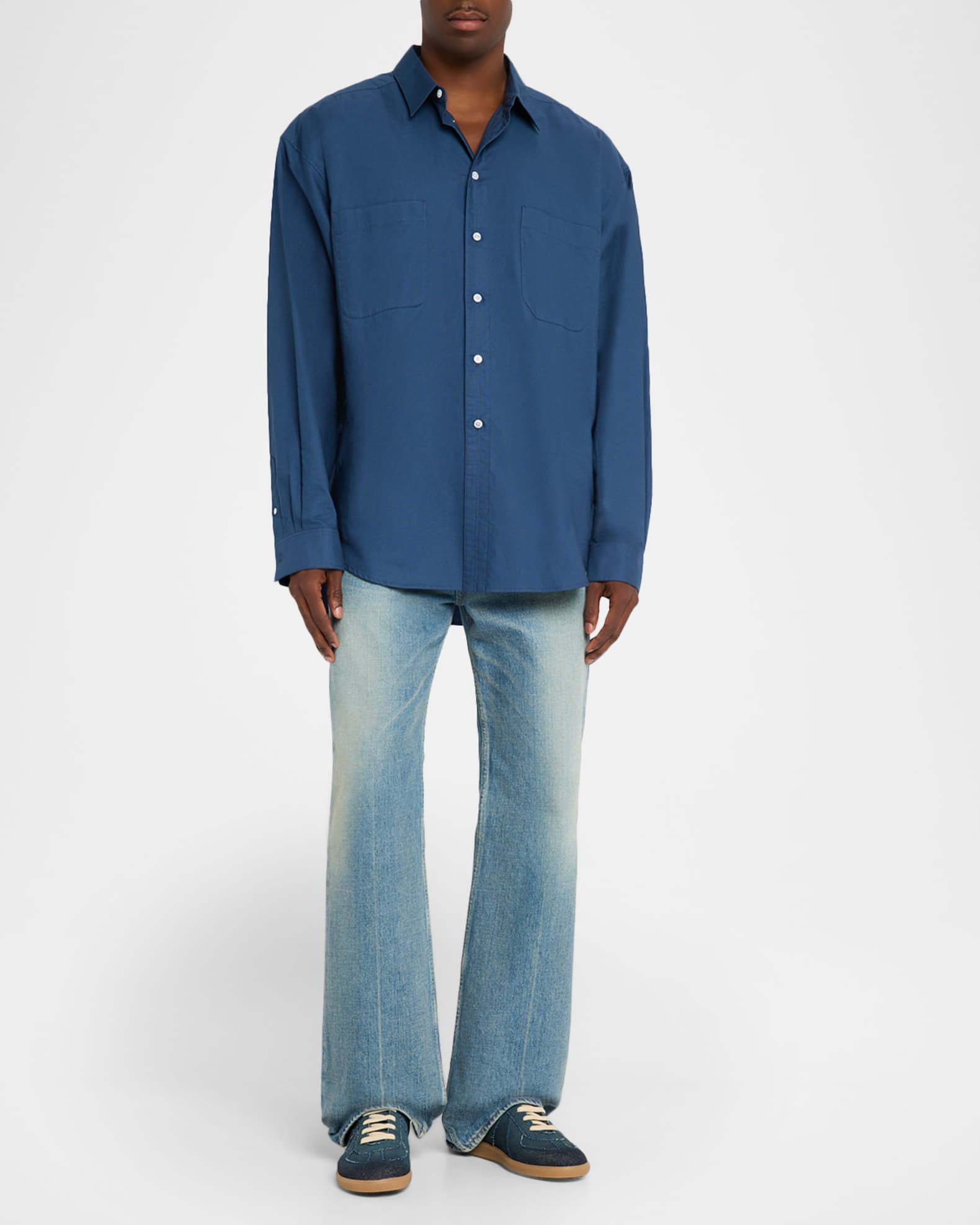 Maison Margiela Men's Replica Denim T-Toe Low-Top Sneakers