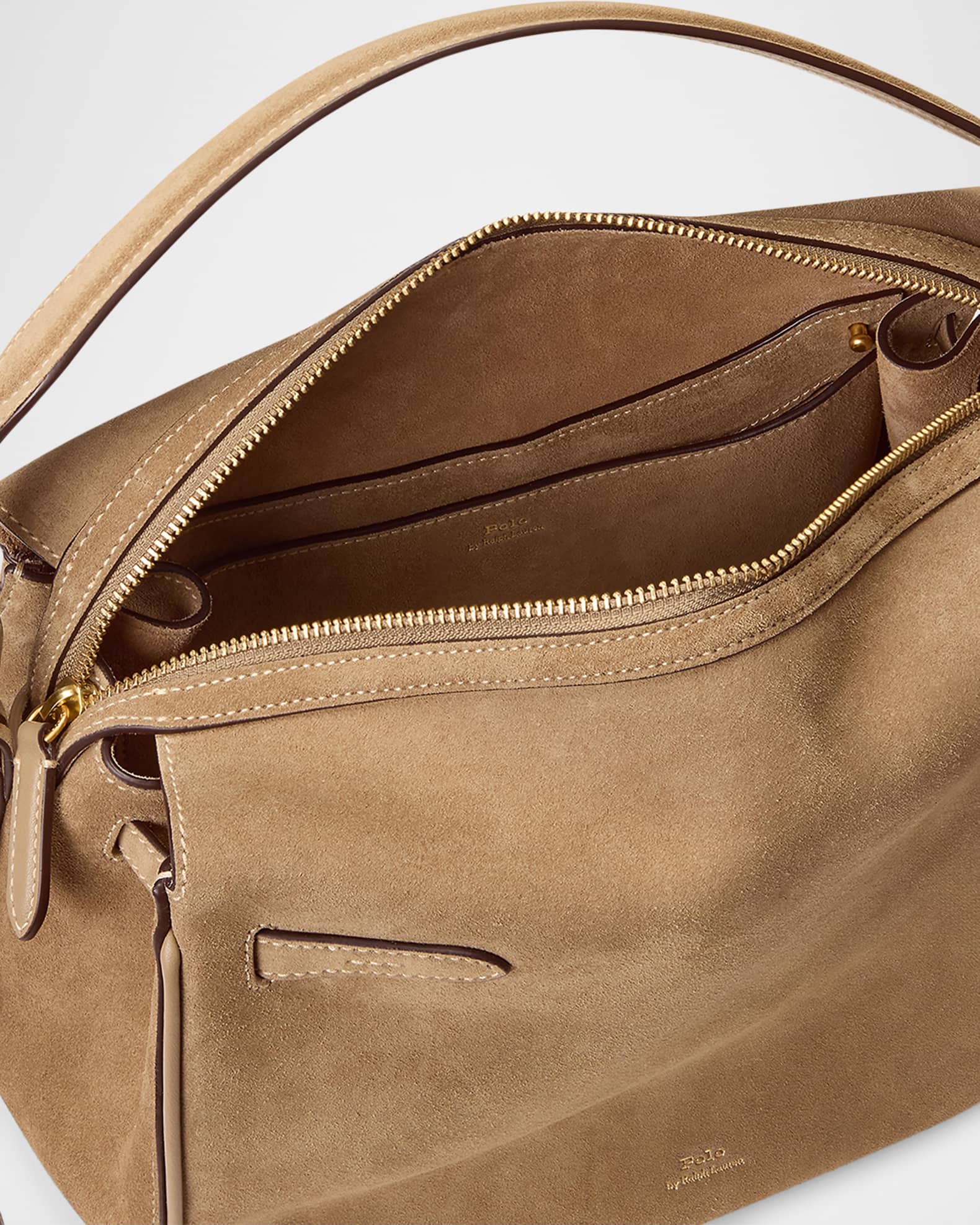 Polo Ralph Lauren Polo ID Suede Large Satchel Bag | Neiman