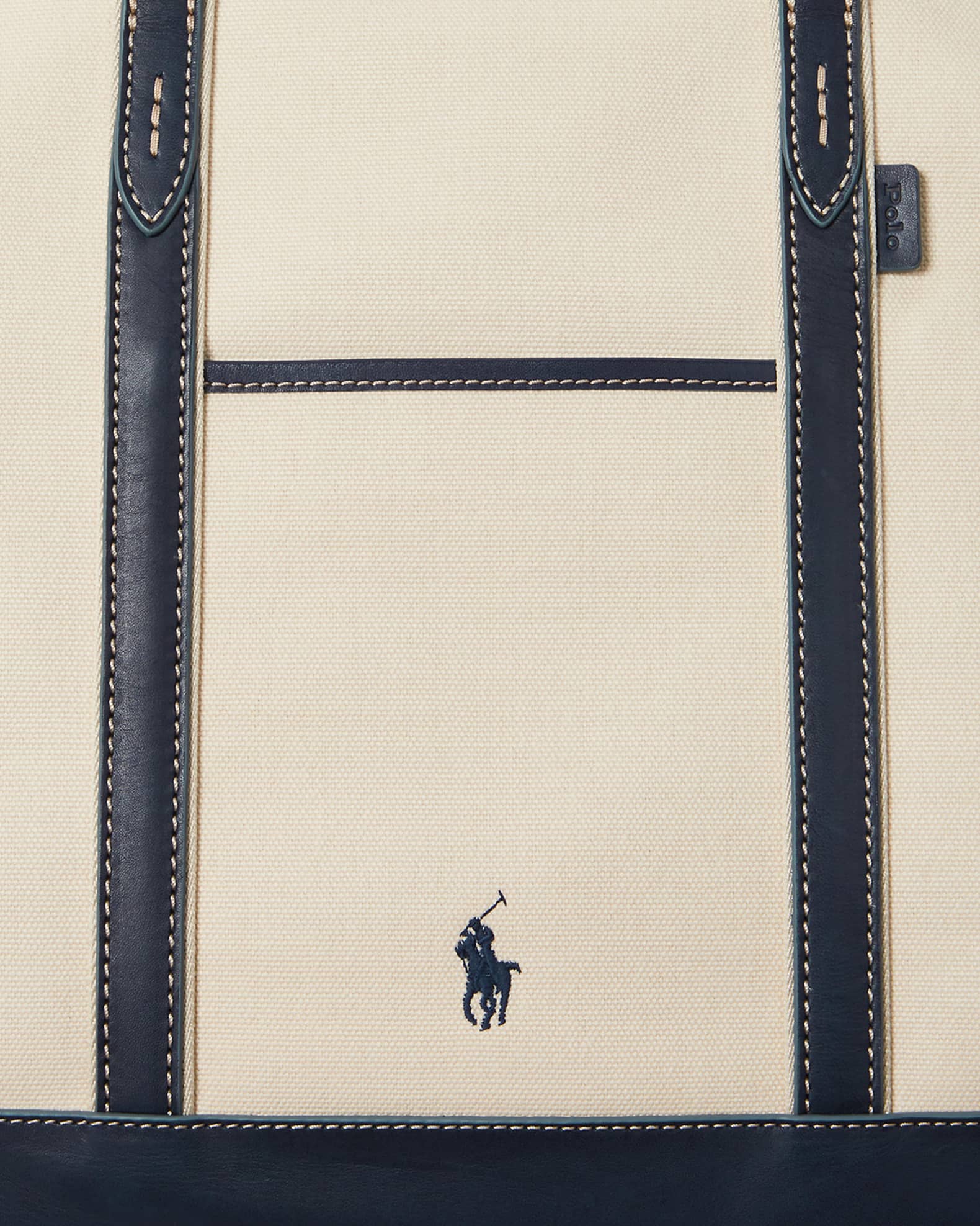 バッグ Polo Ralph Lauren Canvas Leather Bag Polo Ralph Lauren Canvas and Leather Medium Tote Bag