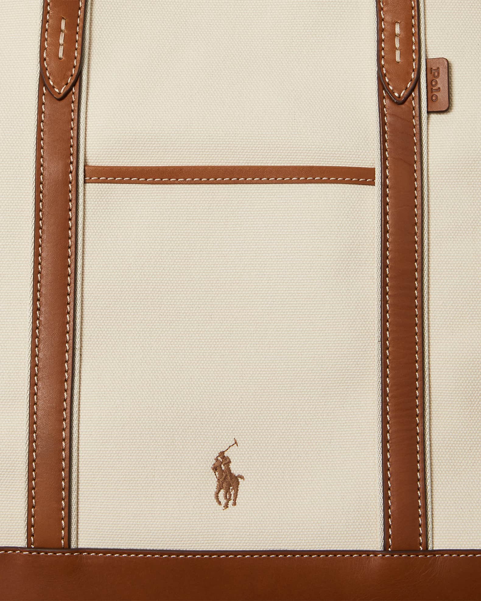 バッグ Polo Ralph Lauren Canvas Leather Bag Polo Ralph Lauren Canvas and Leather Medium Tote Bag