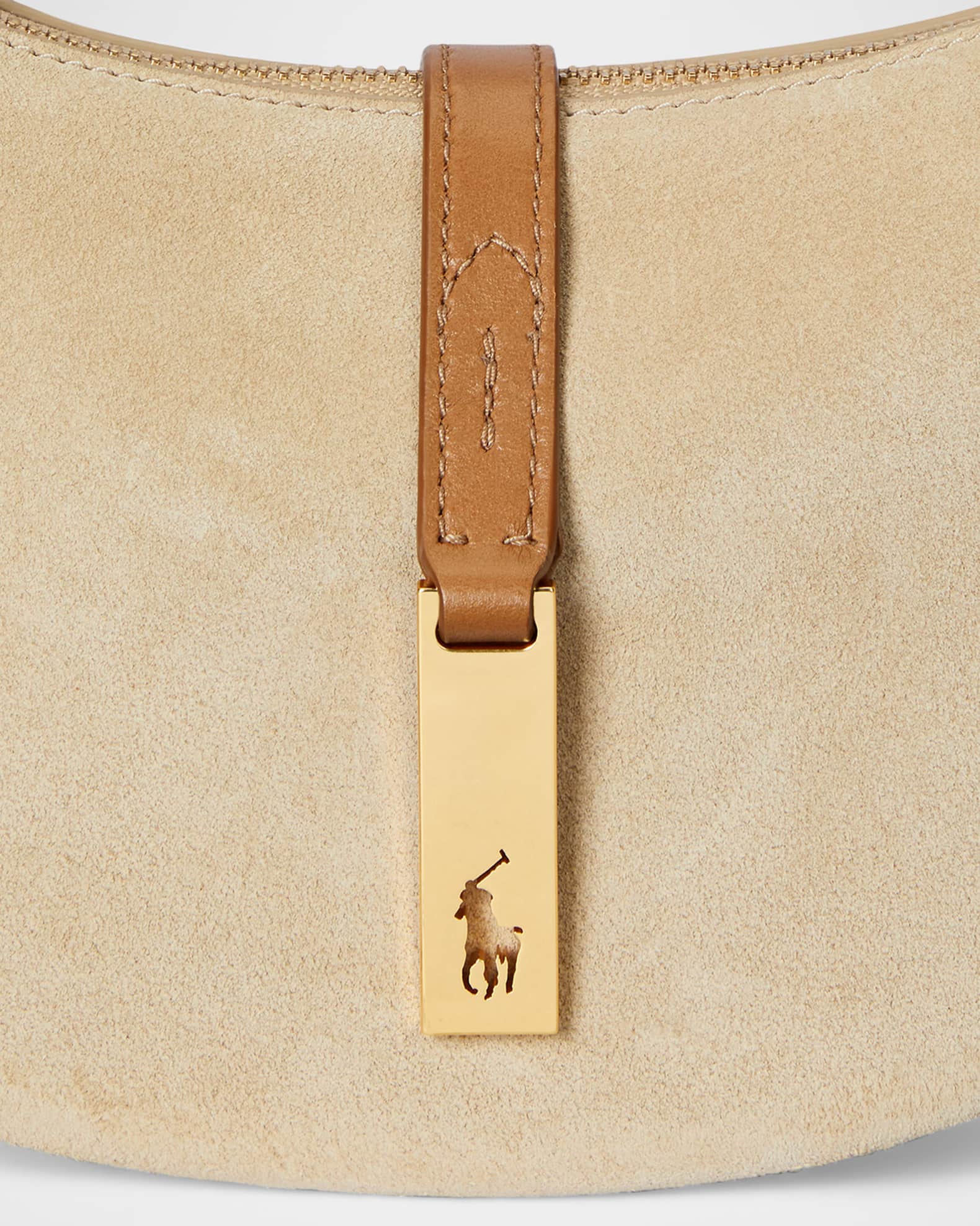 ショルダーバッグ・ポシェット Polo Ralph Lauren Suede And Leather Shoulder Bag Polo Ralph Lauren Polo ID Suede and Leather Small Shoulder
