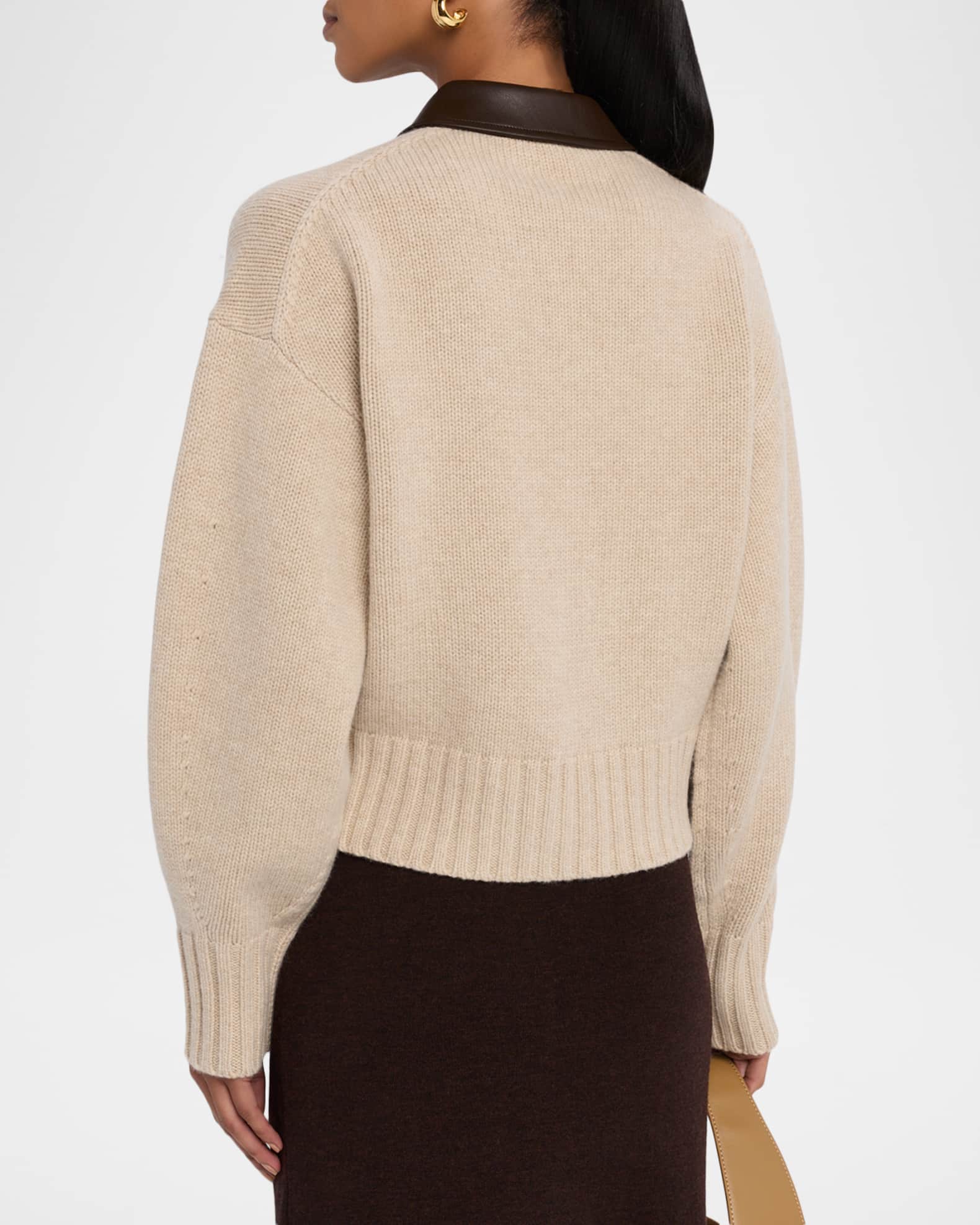 SIMKHAI Zofia Wool Zip Cardigan | Neiman Marcus