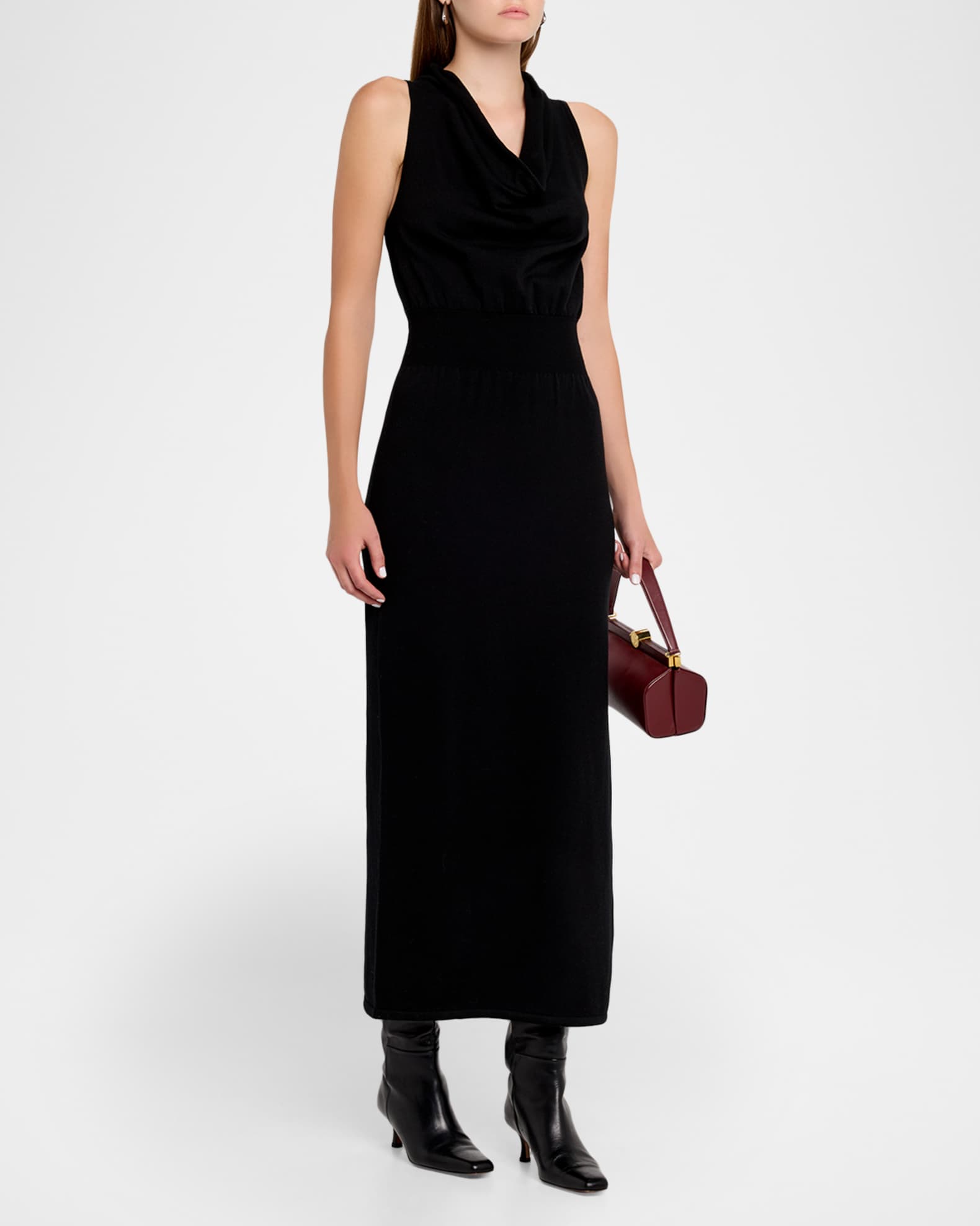 SIMKHAI Ramona Knit Cowl-Neck Midi Dress | Neiman Marcus