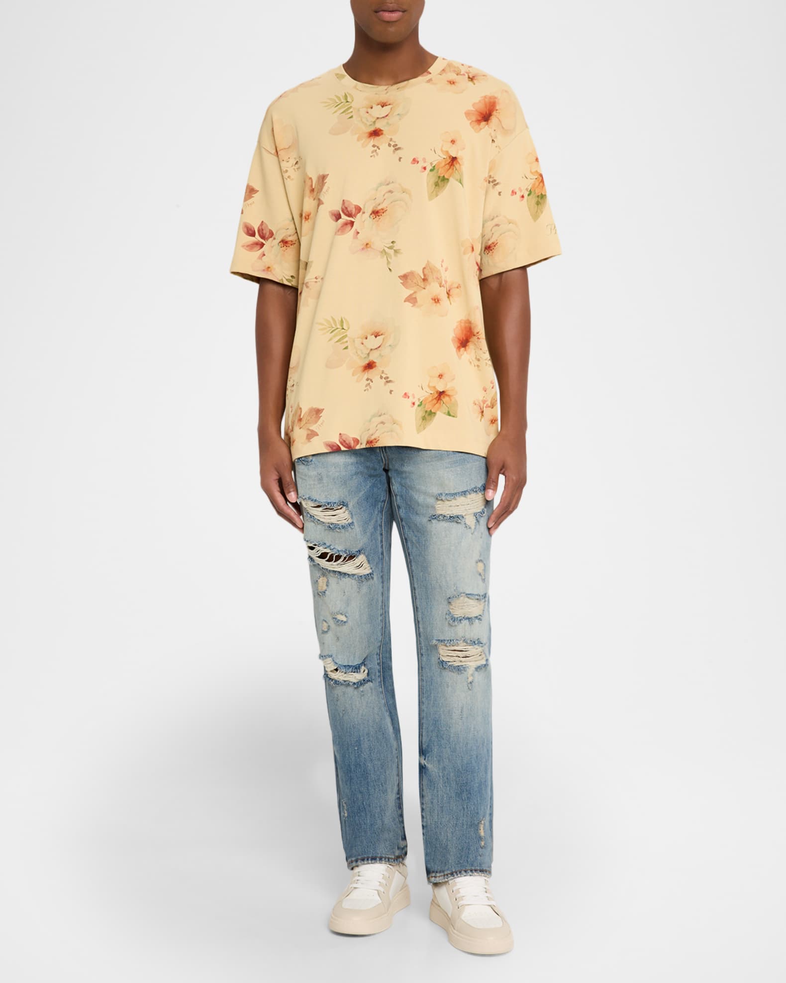 Men's Sapporo Distressed Denim Relaxed-Fit Jeans - Thumbnail 2