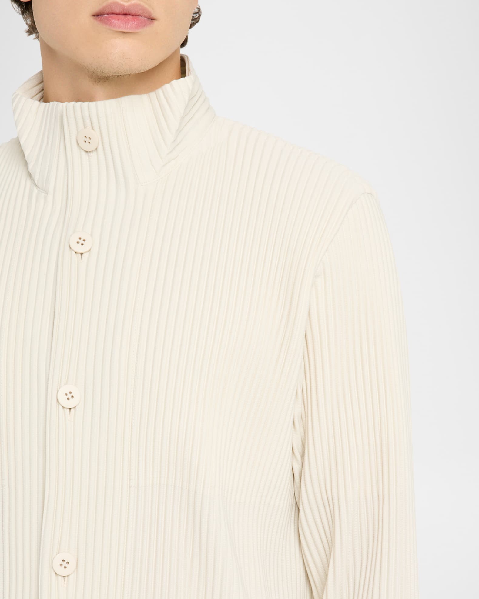 Homme Plisse Issey Miyake Men's Multi-Pocket Pleated Button-Down
