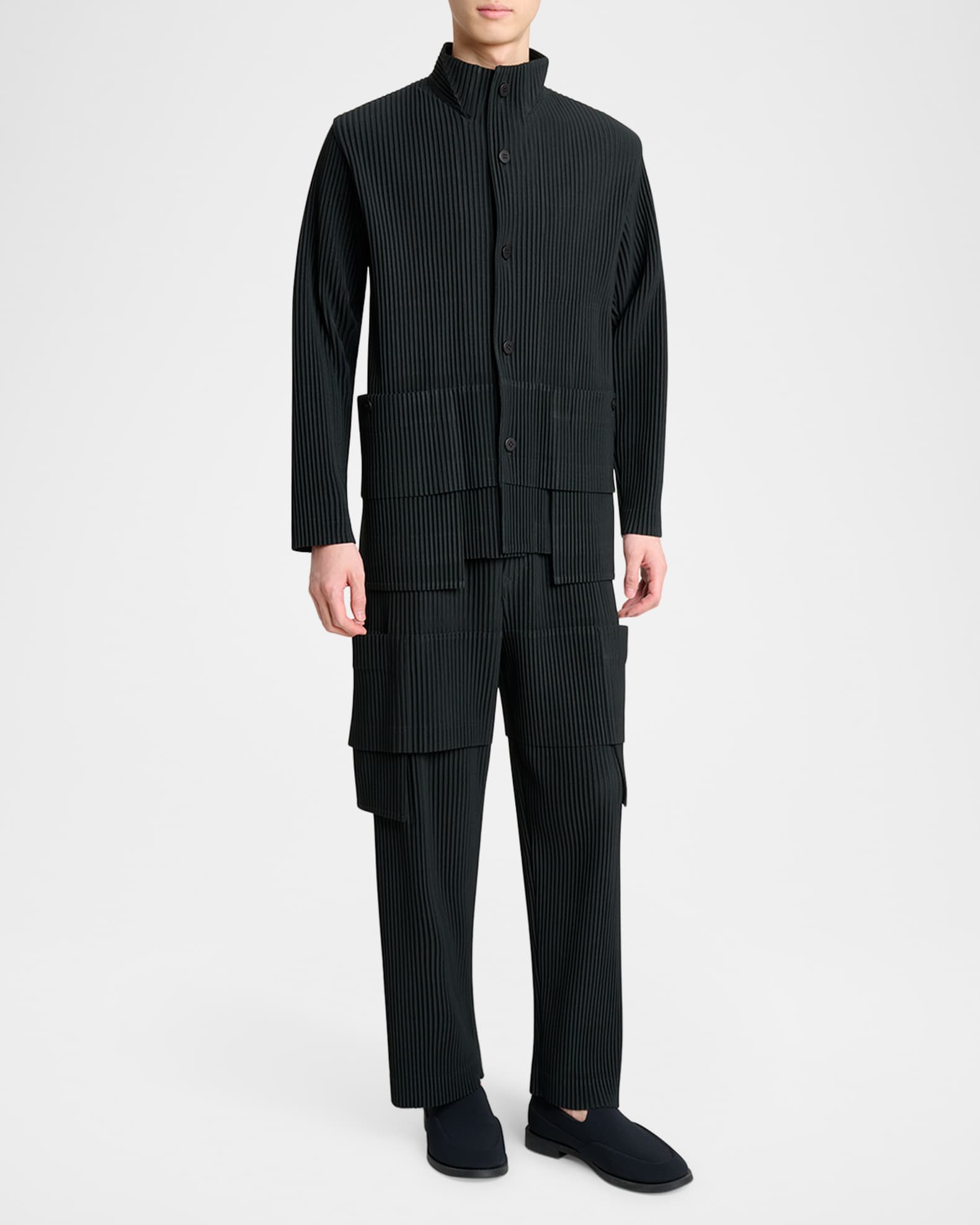 Homme Plisse Issey Miyake Men's Dark Gray Multi Pocket Pants