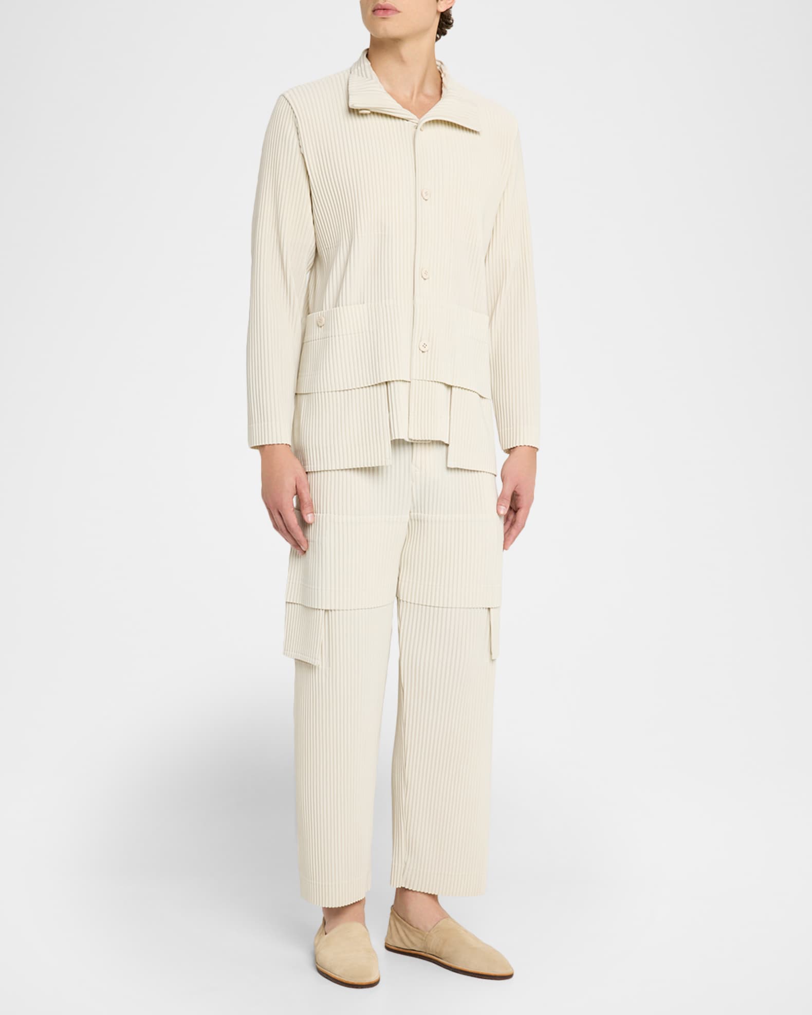 Homme Plisse Issey Miyake Men's Dark Gray Multi Pocket Pants