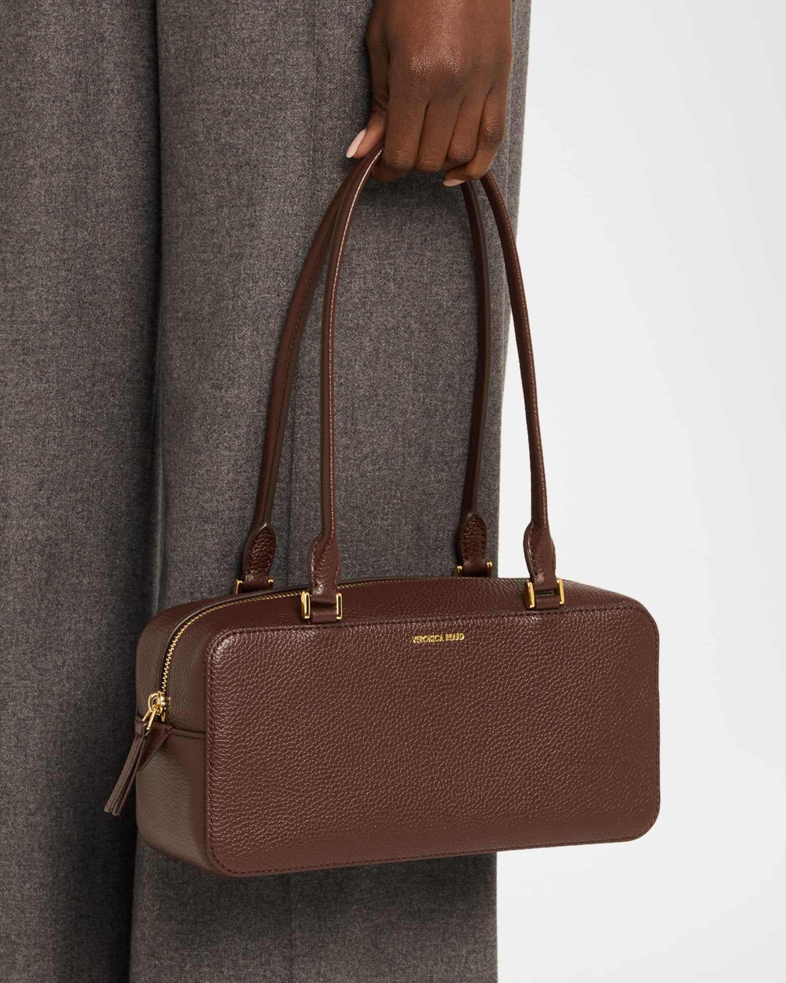 Boxy Grain Leather Shoulder Bag 1