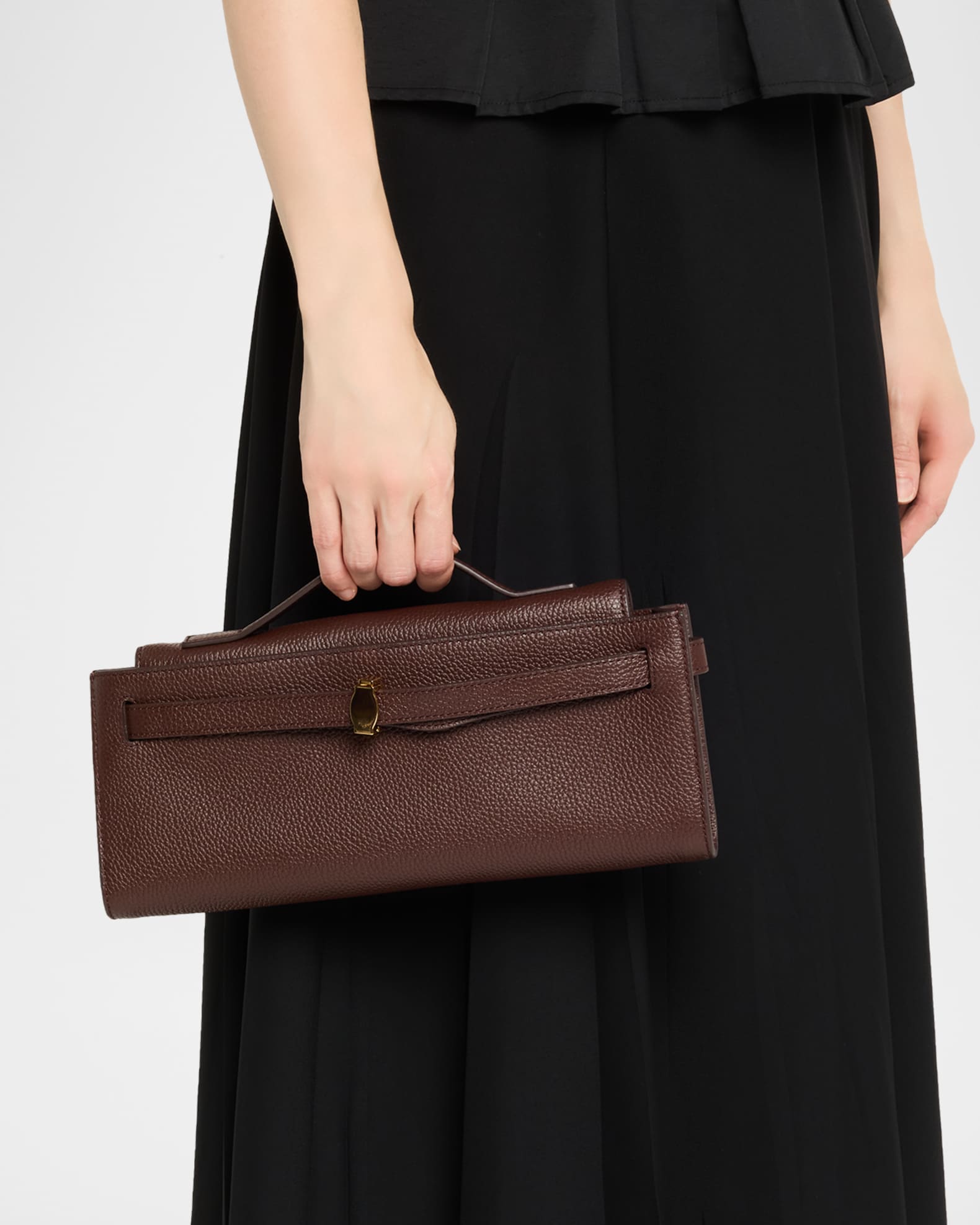 Dash Belted Grain Leather Clutch Bag 1