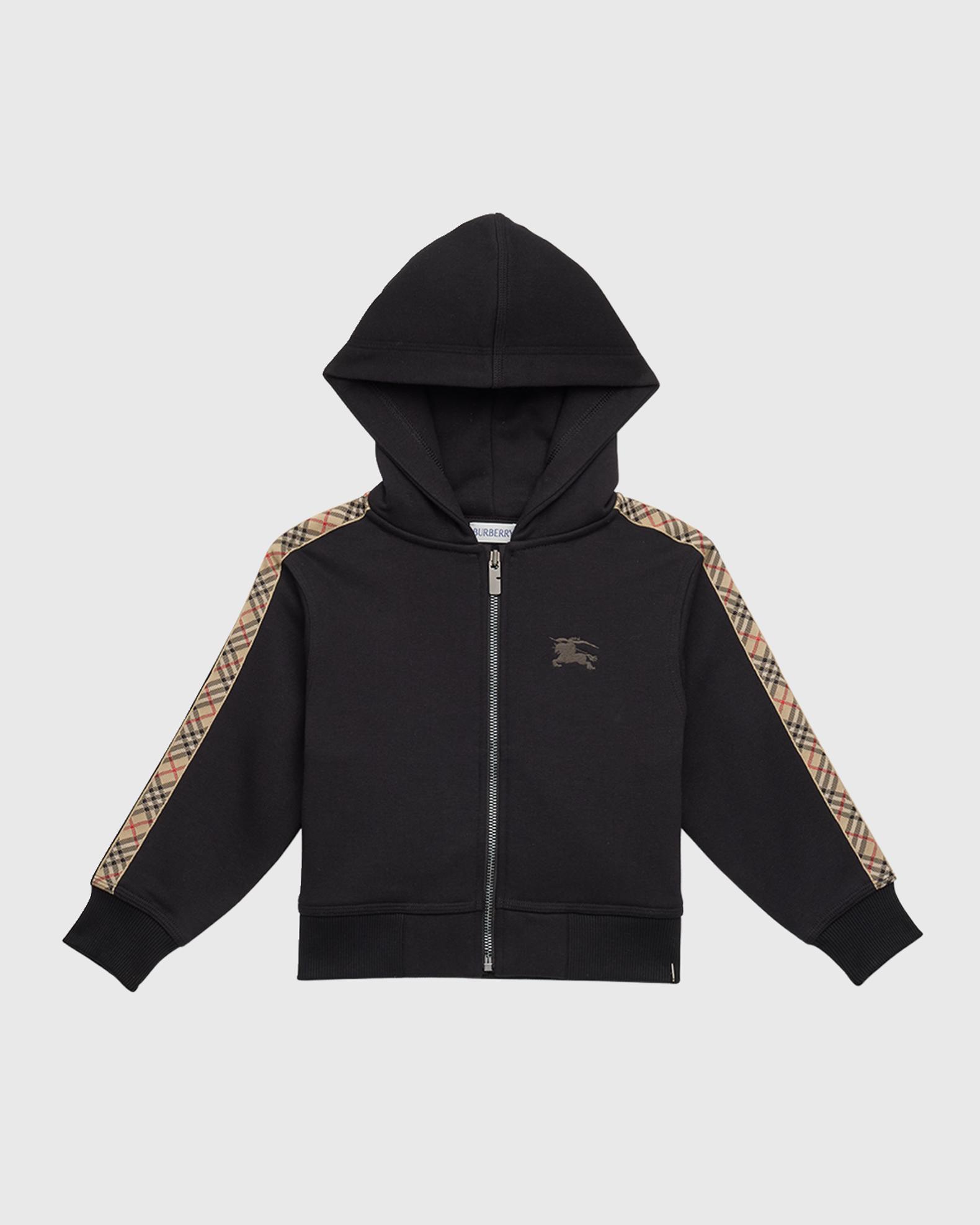 Burberry★トップス Boy's Clyde Check Tape Zip Hoody | Neiman Marcus