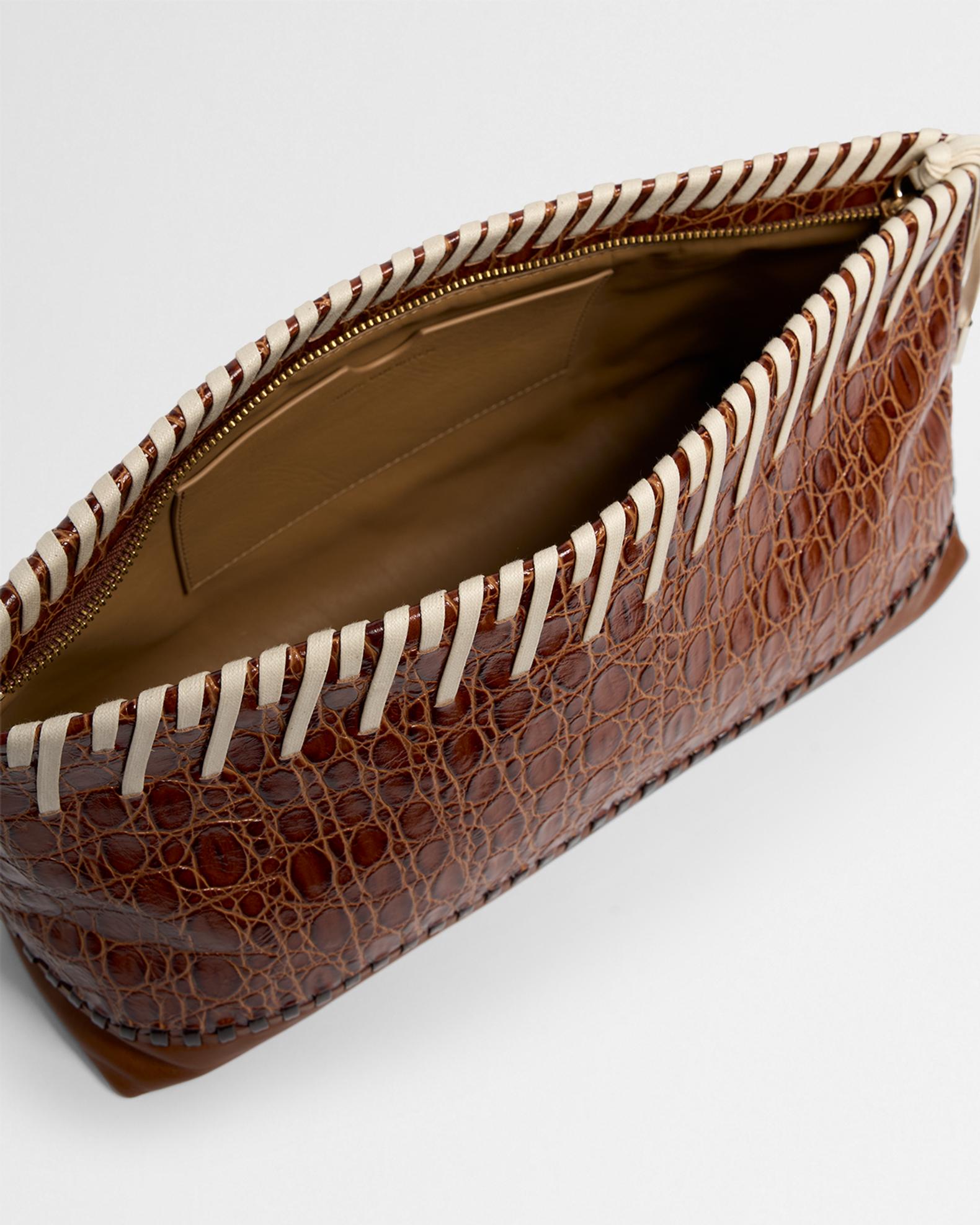 Dries Van Noten Embossed Leather Clutch Bag | Neiman Marcus