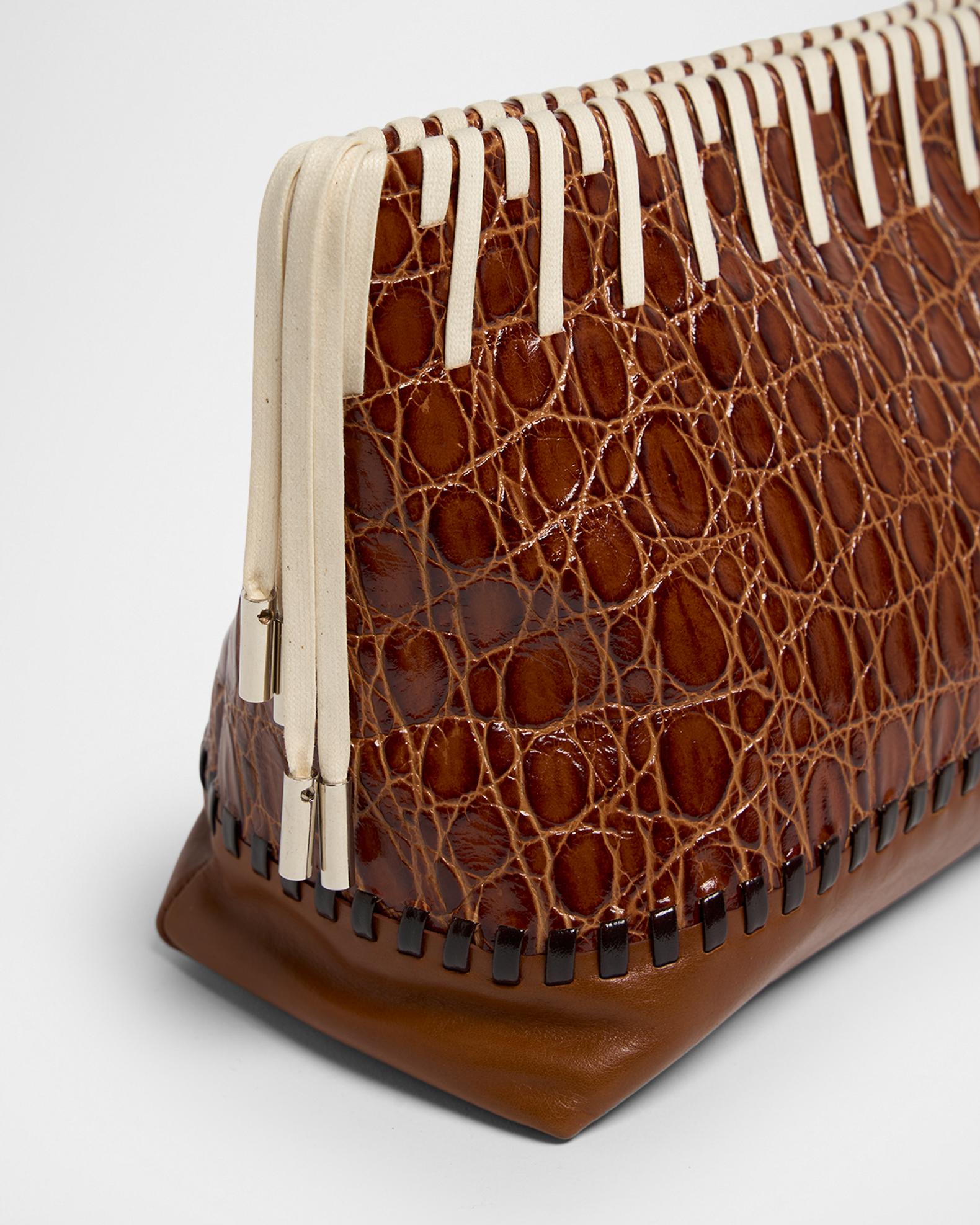 Dries Van Noten Embossed Leather Clutch Bag | Neiman Marcus