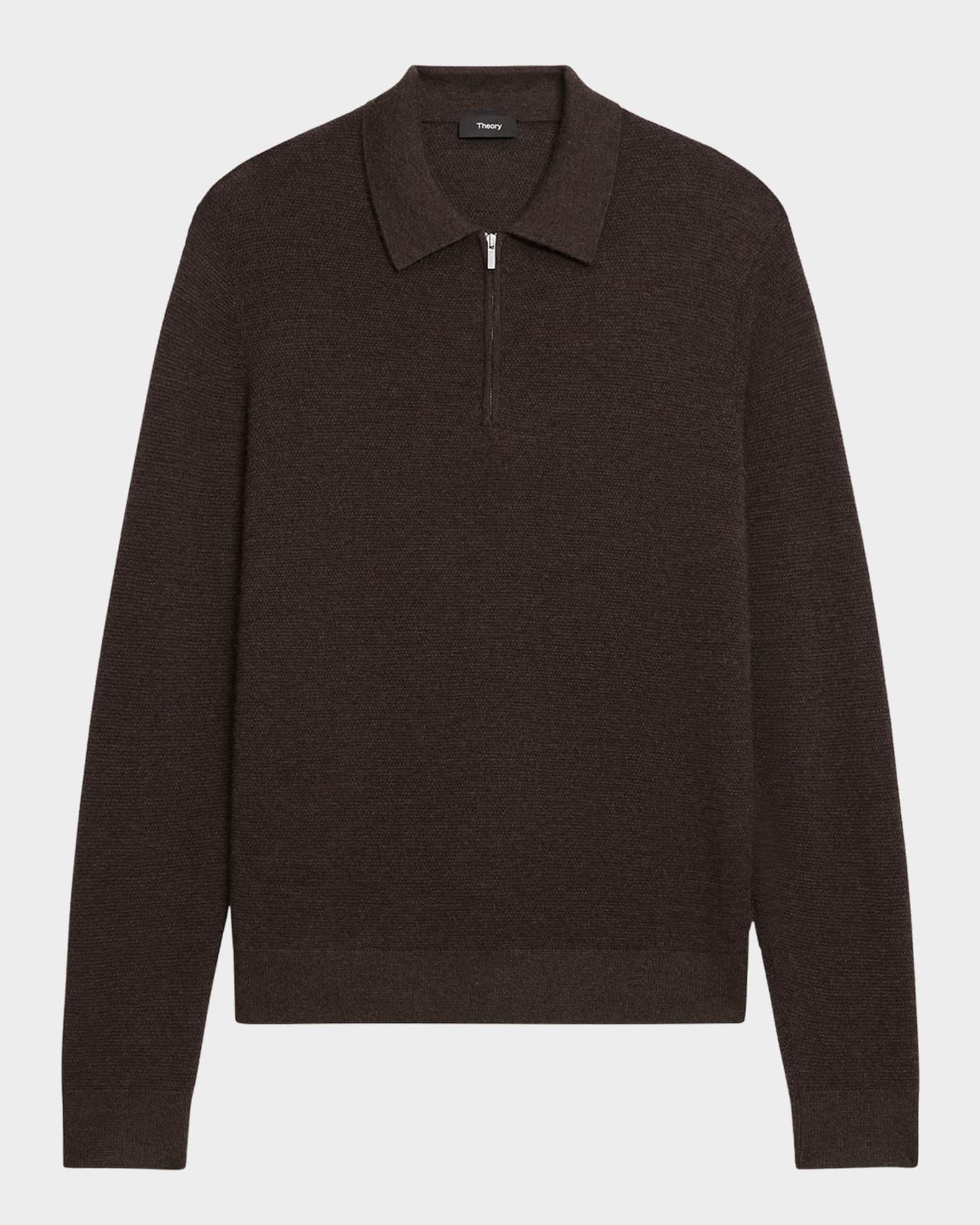 Theory Men's Cashmere Knit Quarter-Zip Polo Sweater | Neiman Marcus