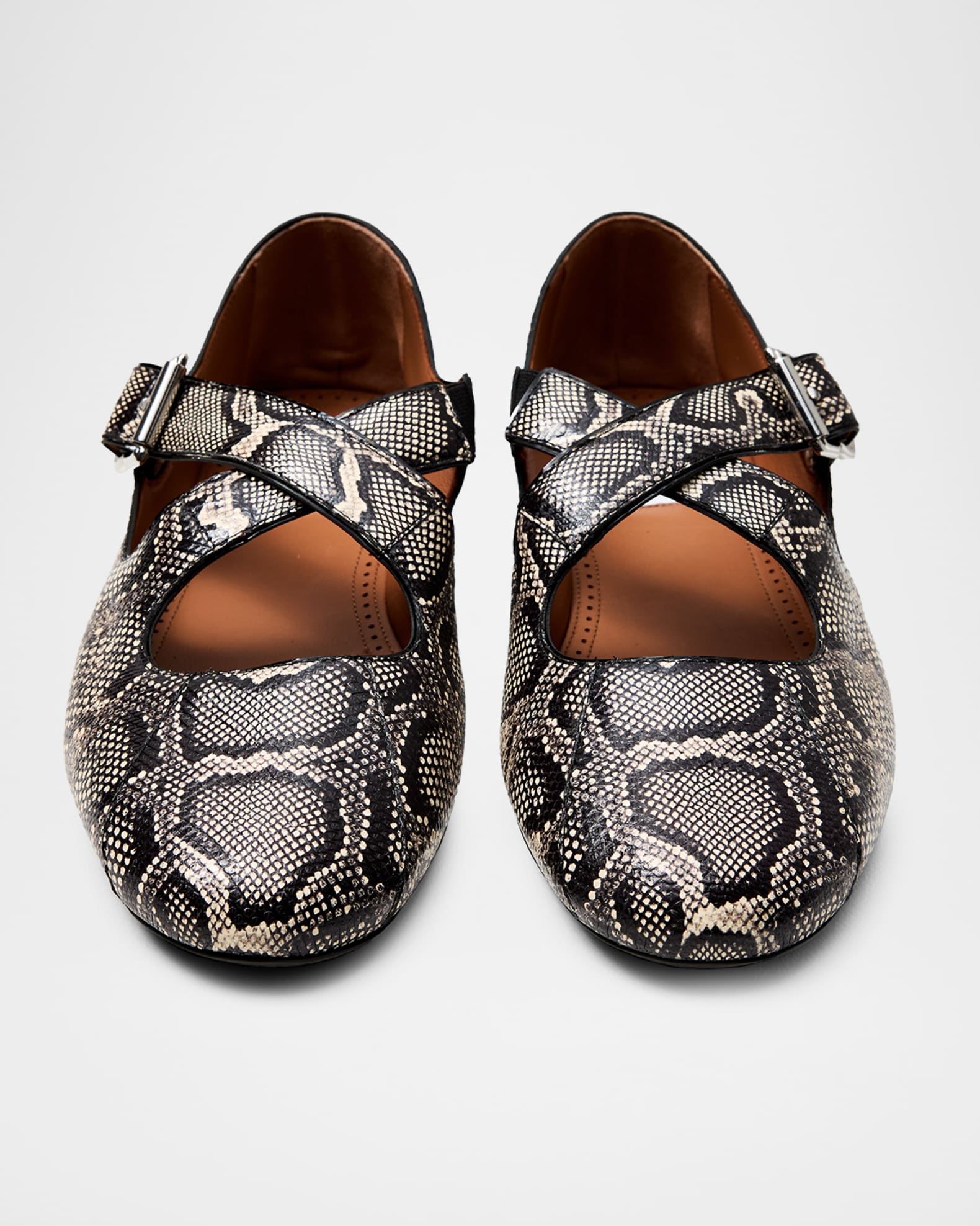 【未使用】ALAIA パンプス 37 裏張り済み ALAIA Crisscross Snakeskin Leather Ballerina Flats | Neiman Marcus