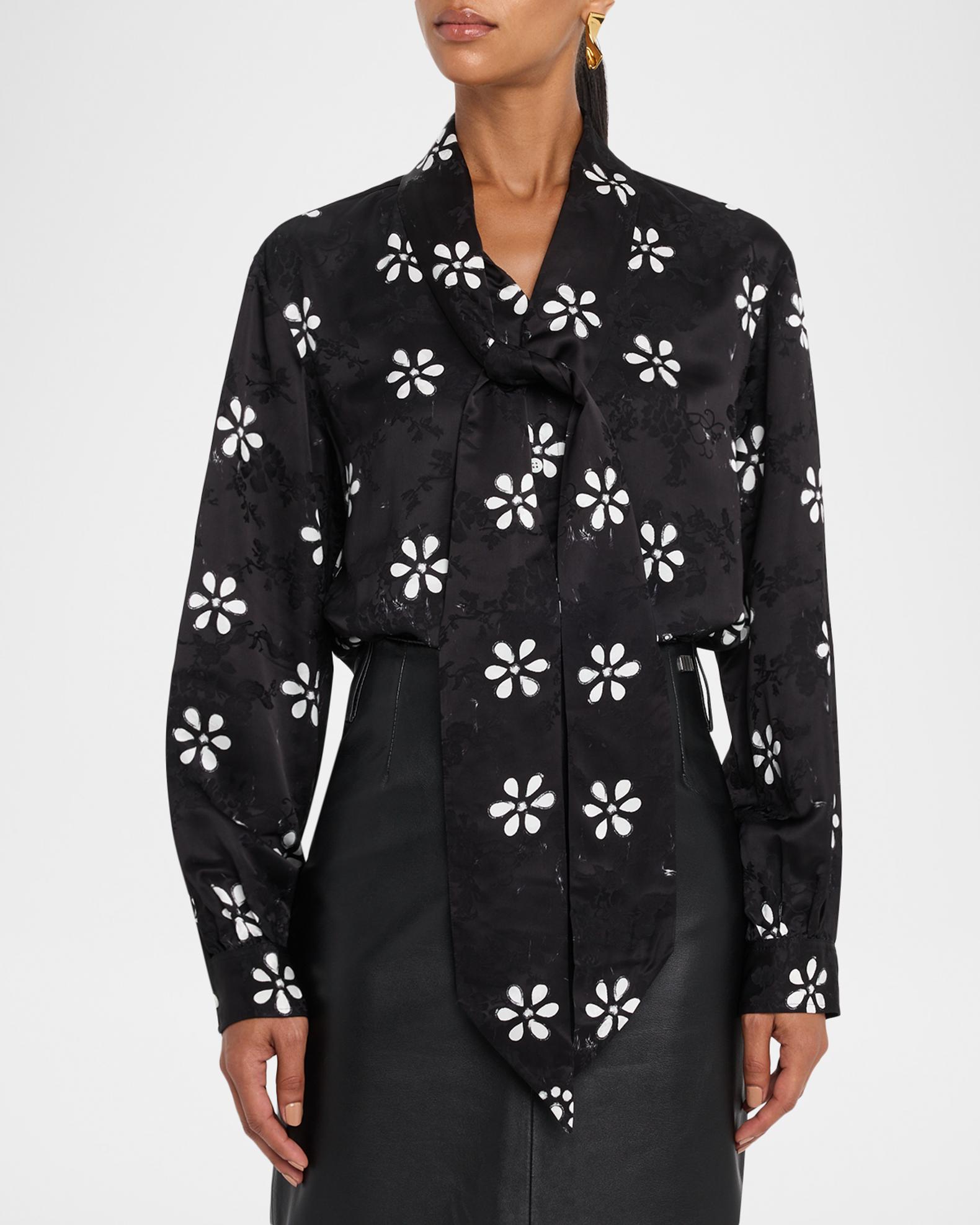 Marc Jacobs Trompe-L'oeil Long-Sleeve Bow Blouse | Neiman Marcus