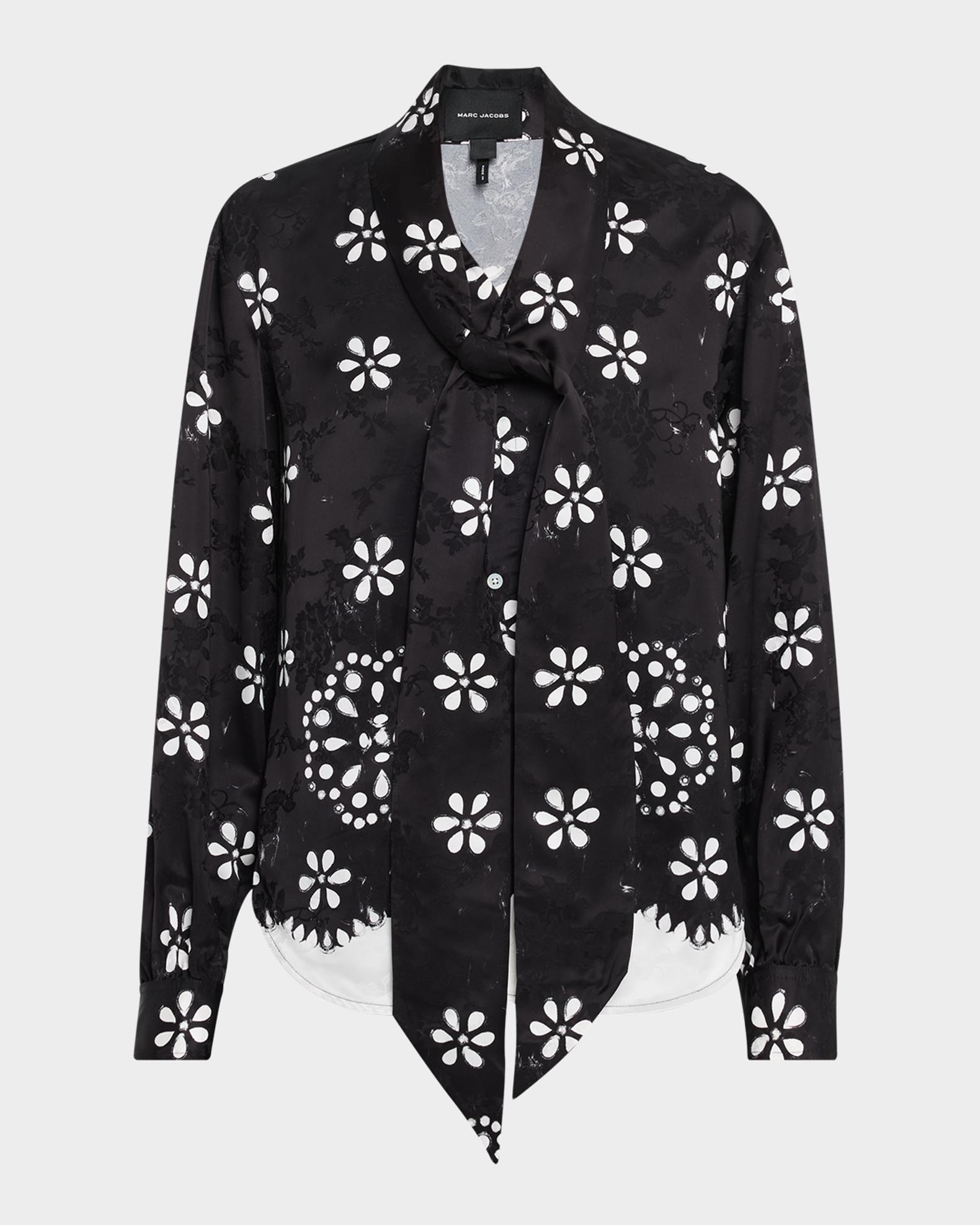 Marc Jacobs Trompe-L'oeil Long-Sleeve Bow Blouse | Neiman Marcus