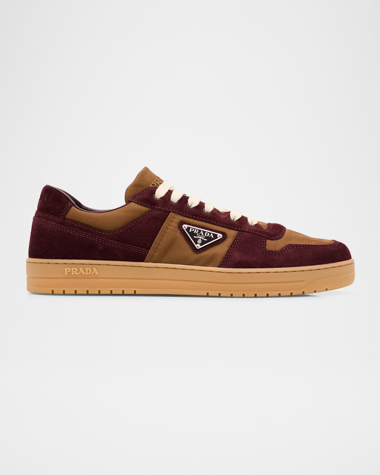 Prada Men's Downtown Re-Nylon & Suede Low-Top Sneakers | Neiman Marcus