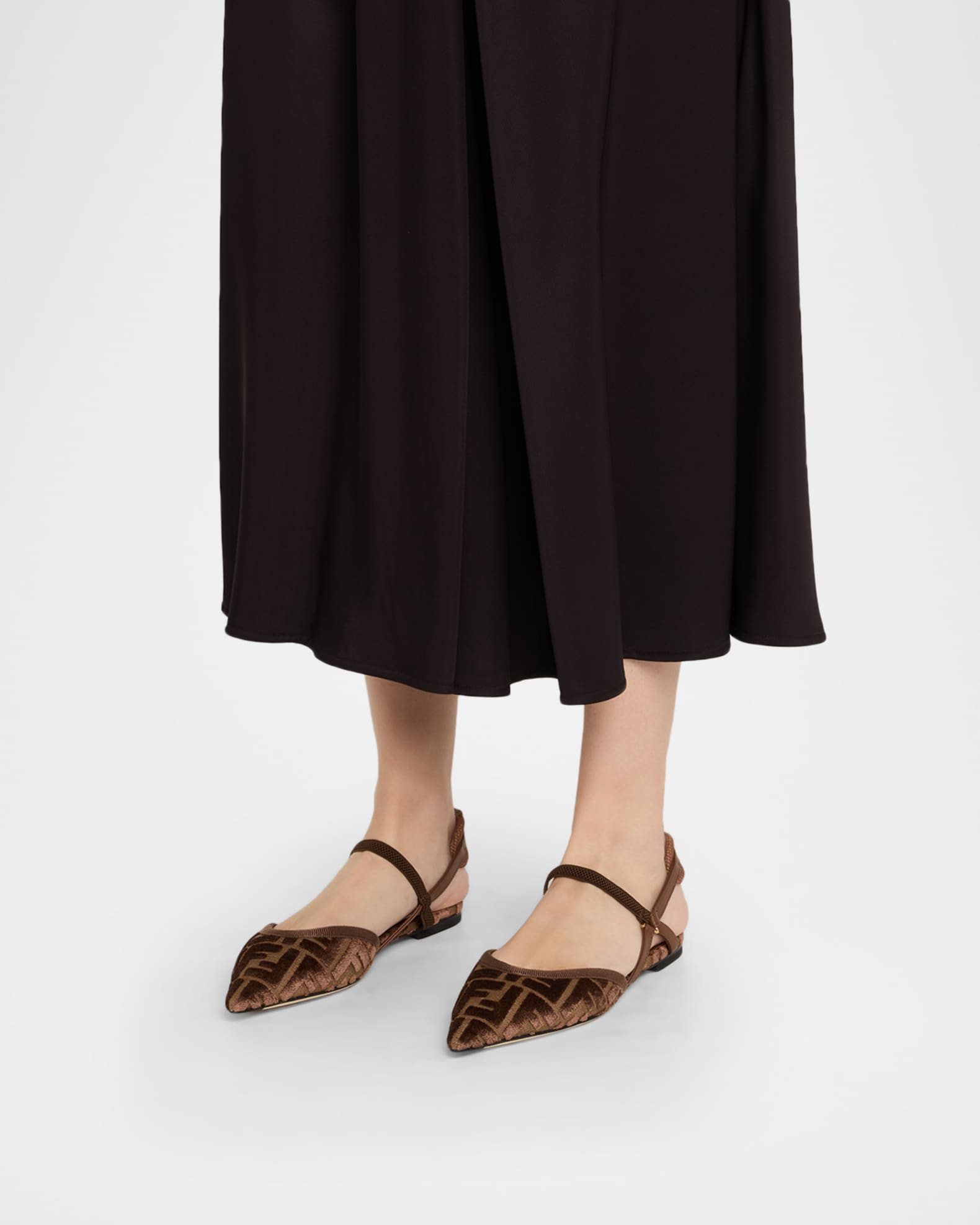 【関税＆送料込み】Fendi ColibrA¬ Lite Slingback Ballets Fendi Tapestry Colibri Lite Slingback Flats | Neiman Marcus