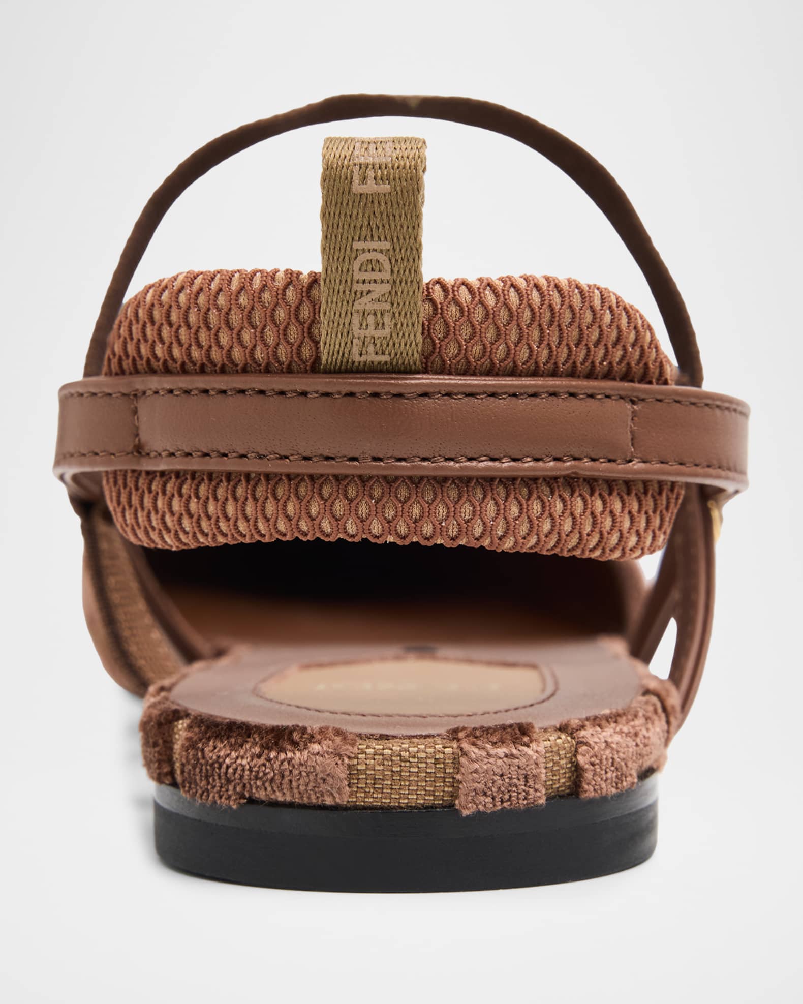 Fendi Tapestry Colibri Lite Slingback Flats | Neiman Marcus