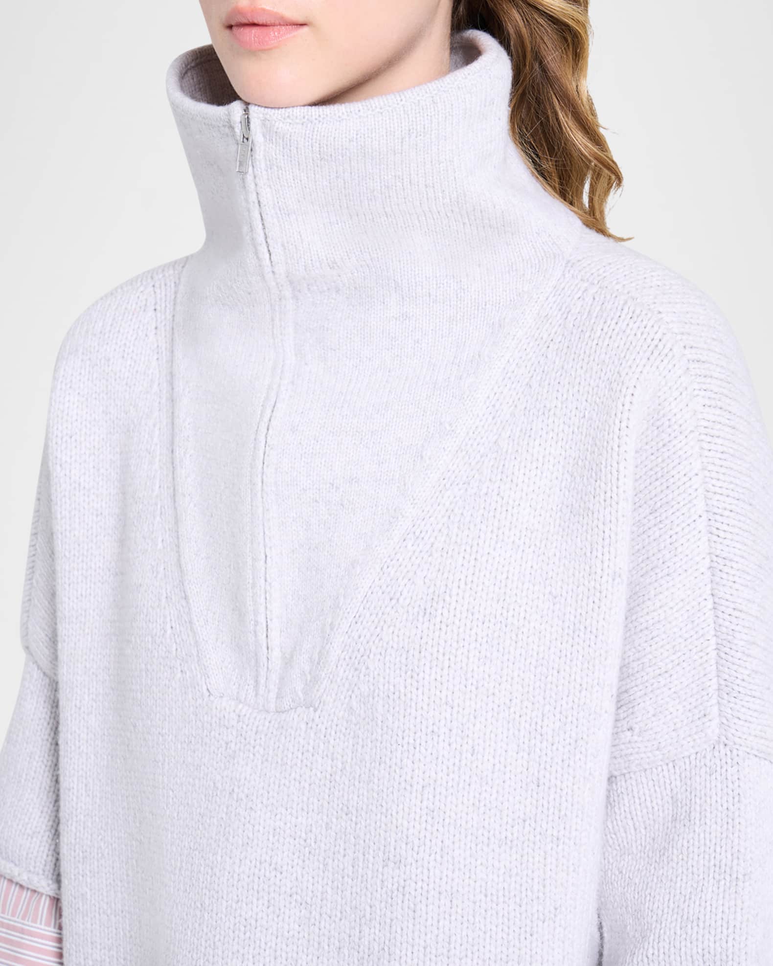 TWP In The Morning Cashmere Quarter-Zip Sweater | Neiman Marcus