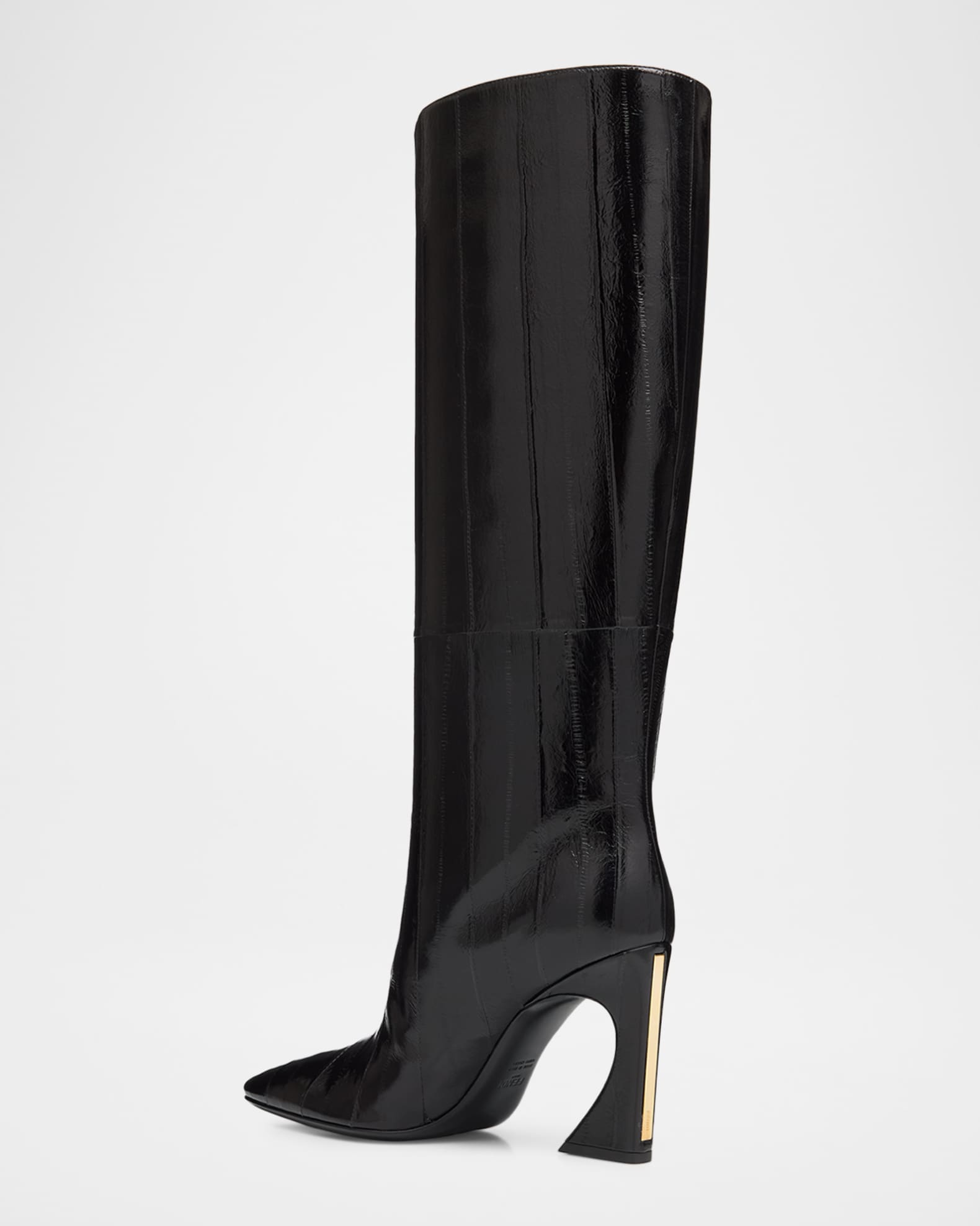 fendi ハイヒール Fendi 95mm Eel Leather Curved Heel Knee-High Boots | Neiman Marcus