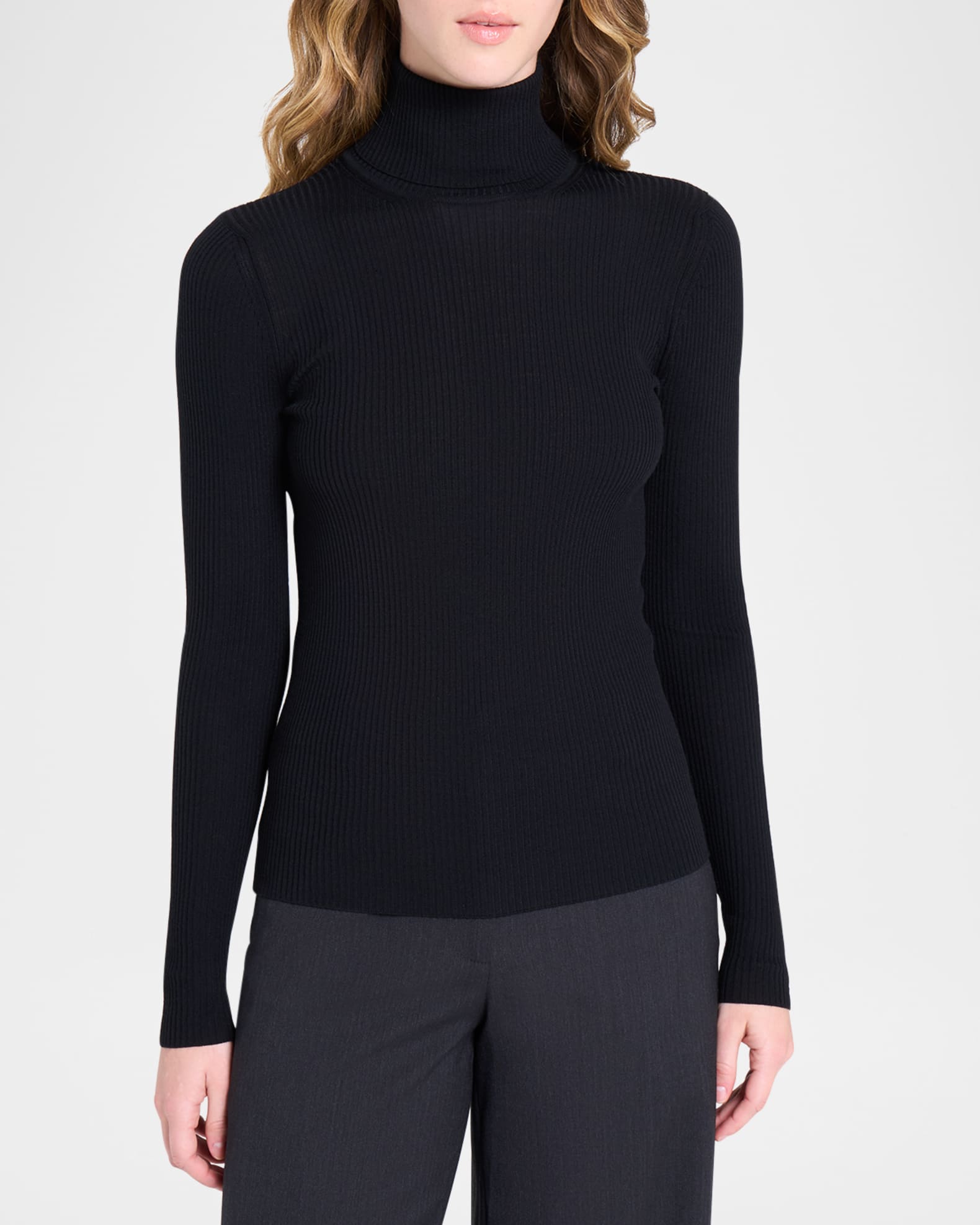 【希少】SUPER FINE WOOL RIB KNIT TURTLE NECK Auralee Super Fine Wool Rib Knit Turtle Black | HAVEN