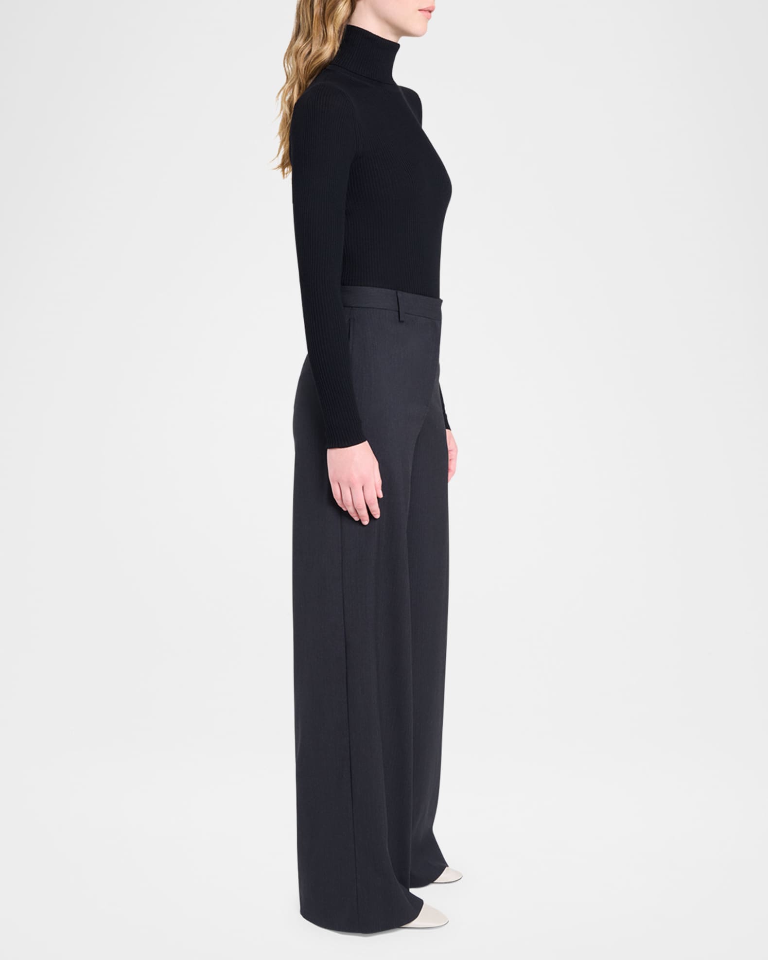 TWP Rib-Knit Wool Turtleneck Sweater | Neiman Marcus