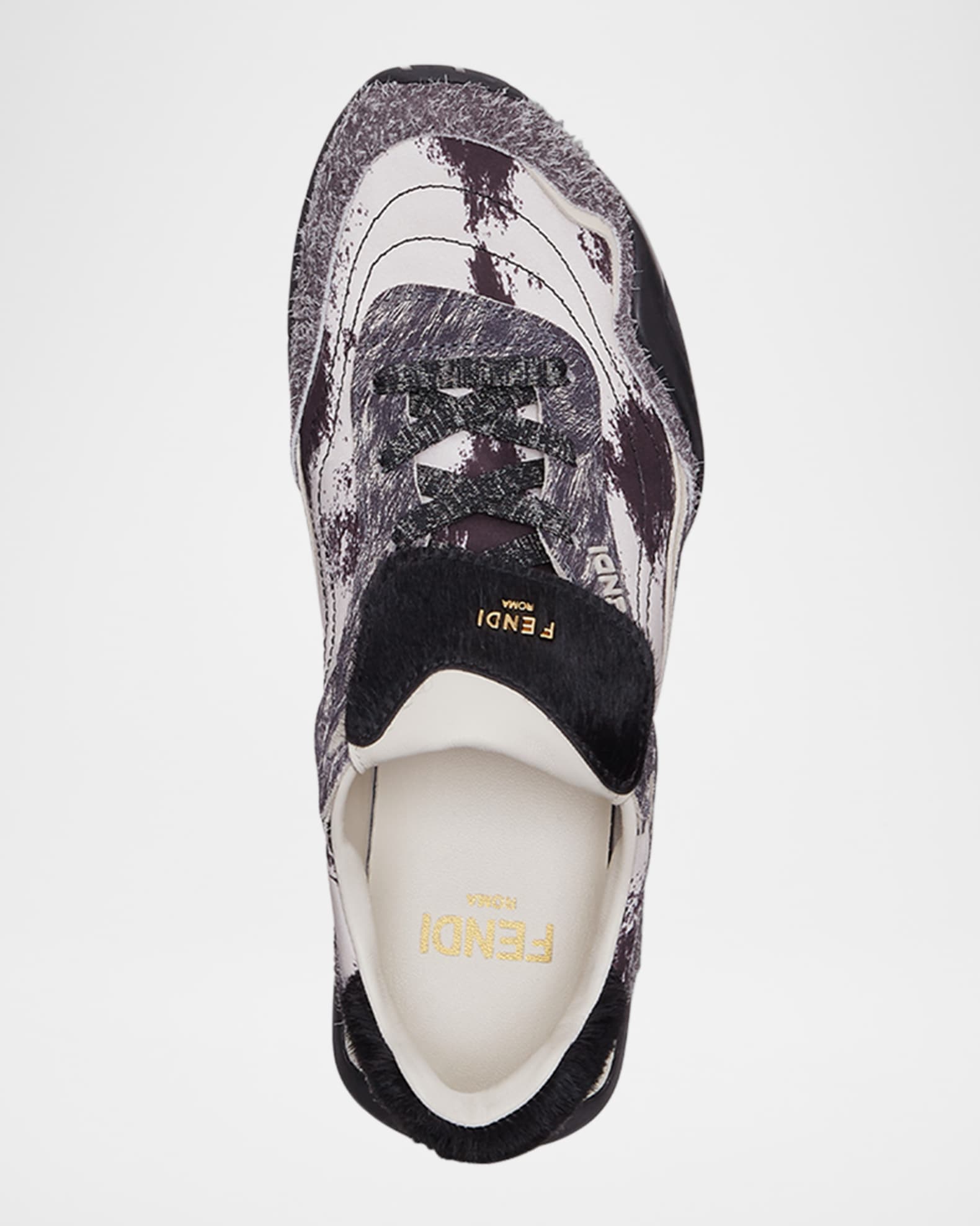 Fendi Wave Pulse Mixed-Media Low-Top Sneakers | Neiman Marcus