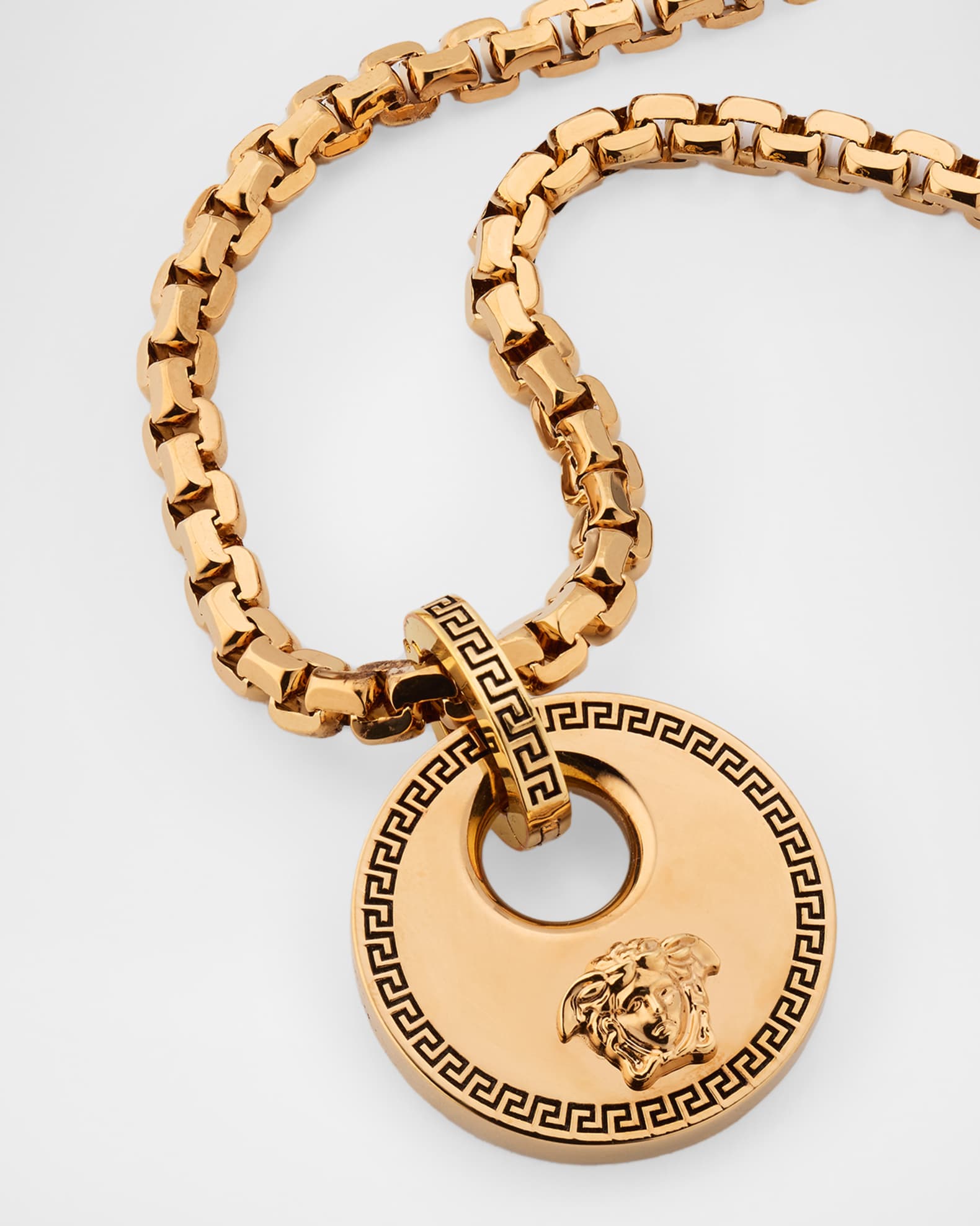 Versace Men's Medusa Coin Pendant Necklace | Neiman Marcus