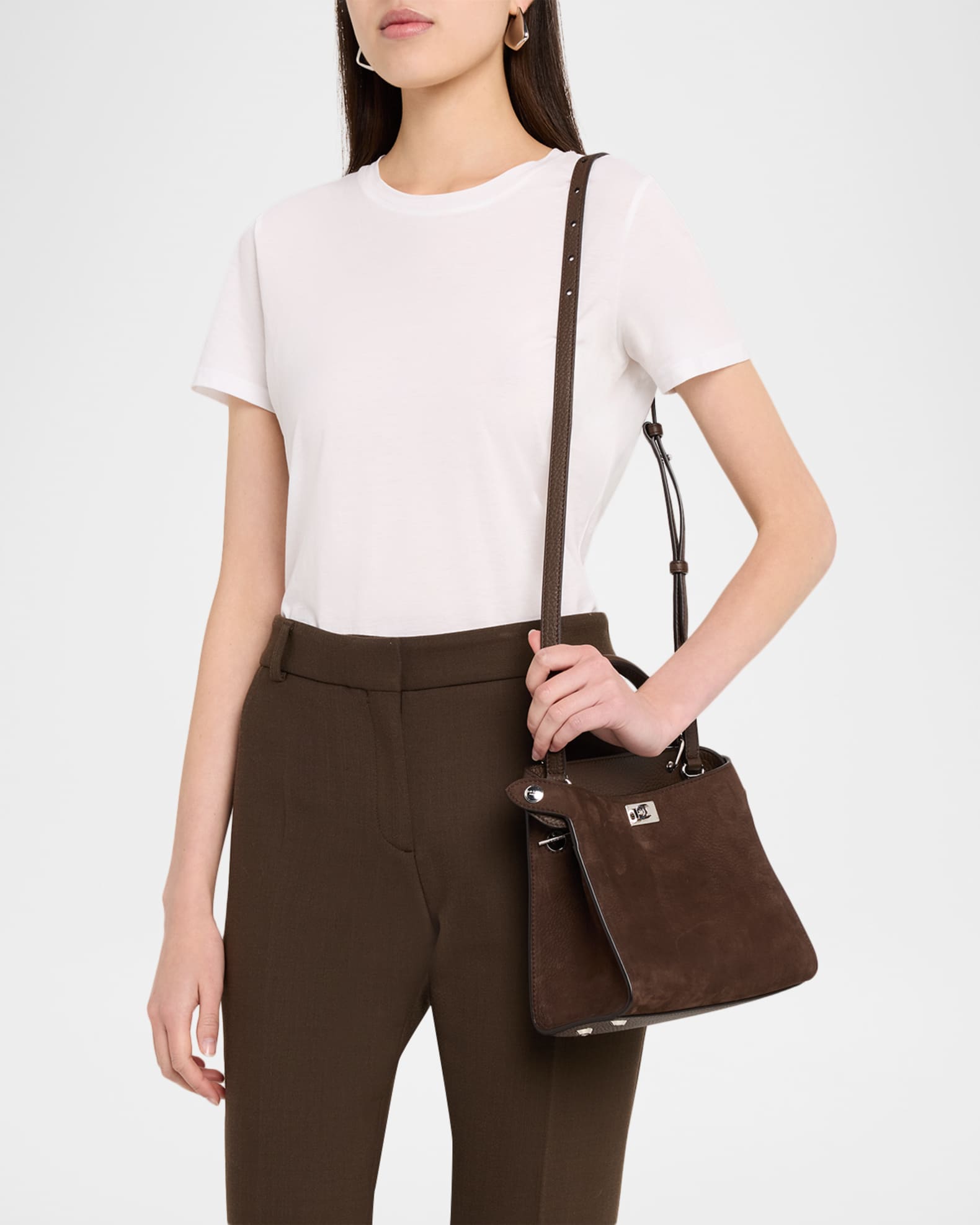 Michino Paris Lutece Mini Suede & Leather Top-Handle Bag | Neiman