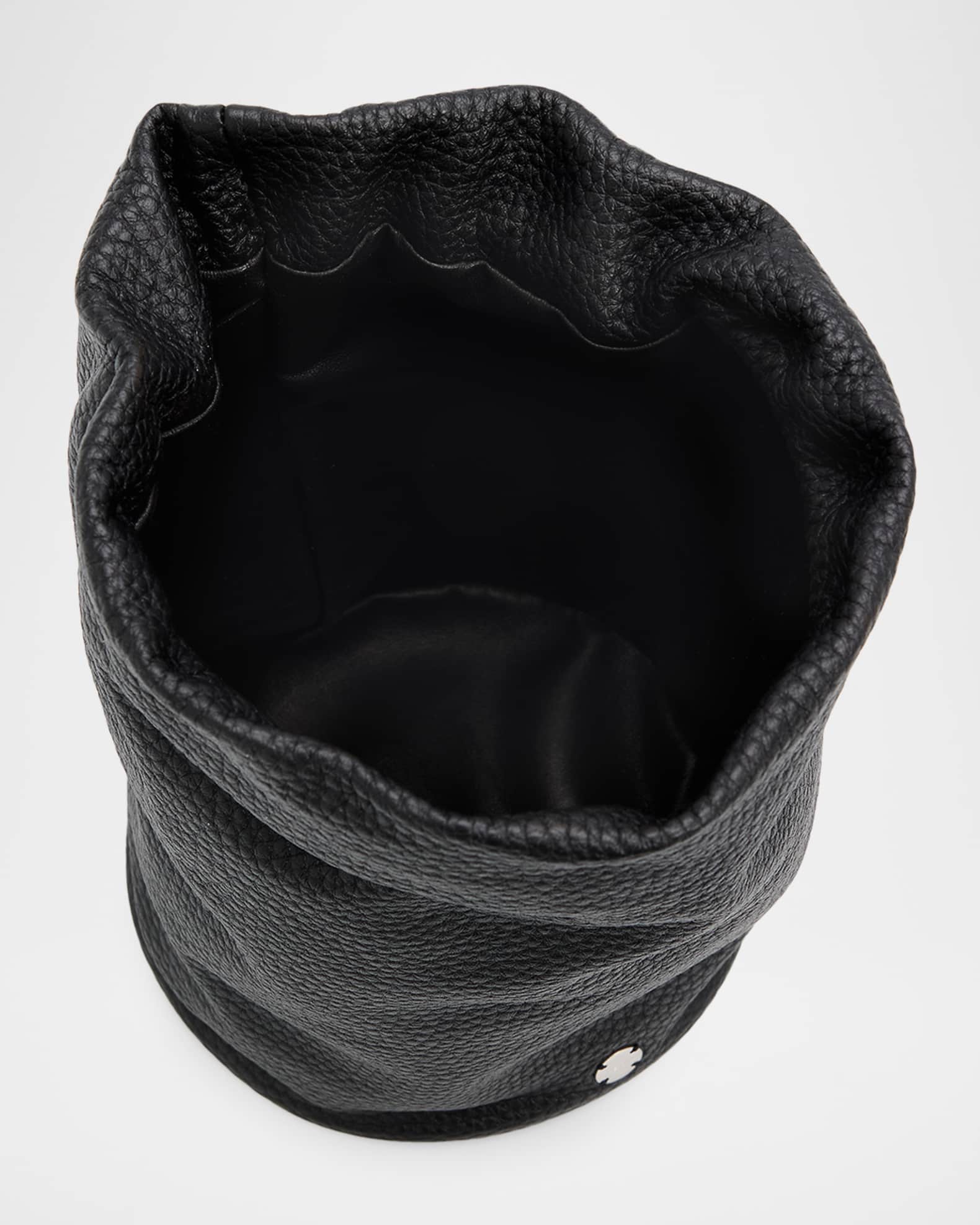 THE ROW Men's Sporty Leather Drawstring Pouch | Neiman Marcus