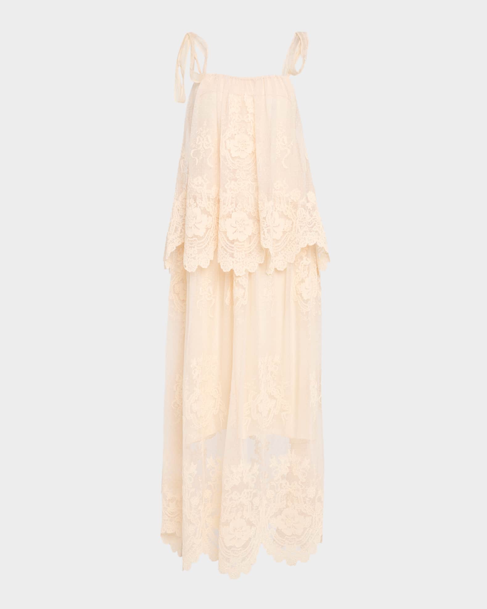 Hypnotic Tiered Lace Slip Dress 0