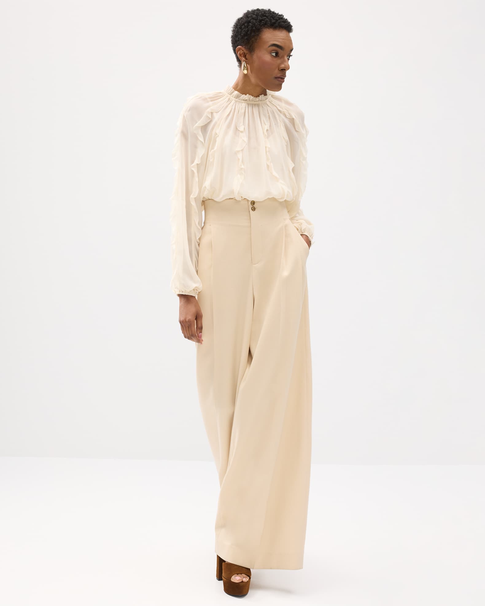 Zimmermann Hypnotic Straight Wool Pants | Neiman Marcus