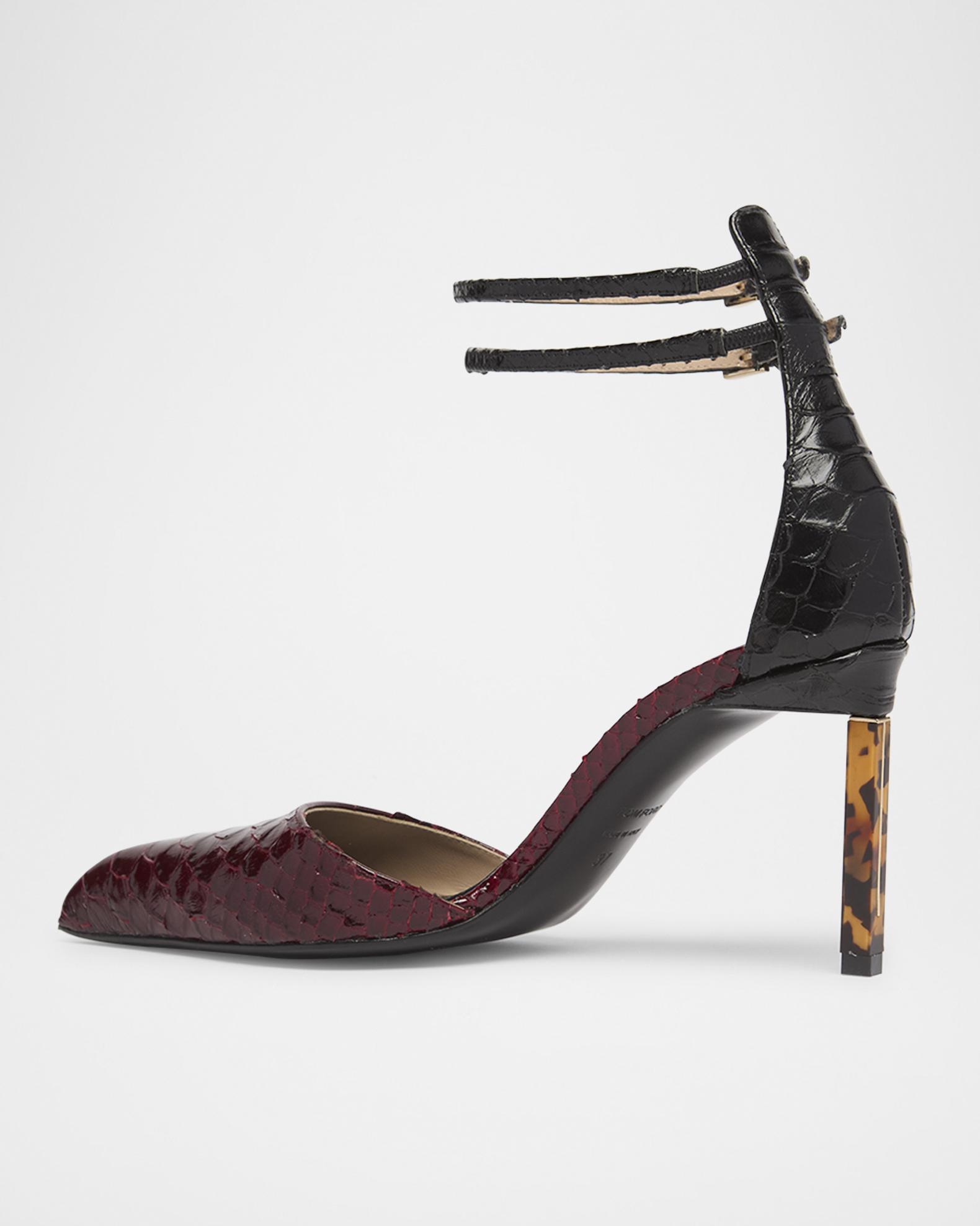 TOM FORD Python Stamped Leather Double Ankle Strap Pumps | Neiman Marcus