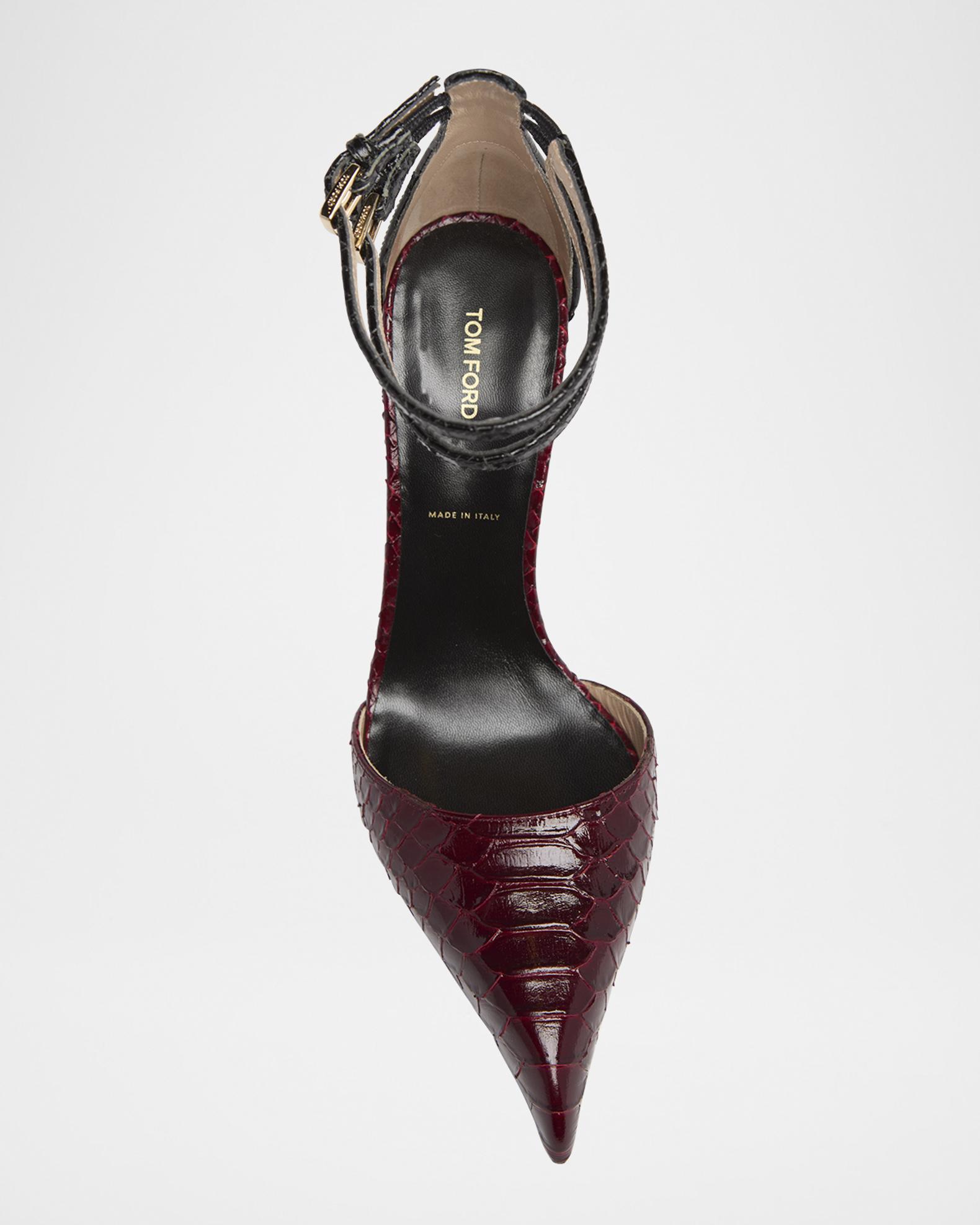 TOM FORD Python Stamped Leather Double Ankle Strap Pumps | Neiman Marcus