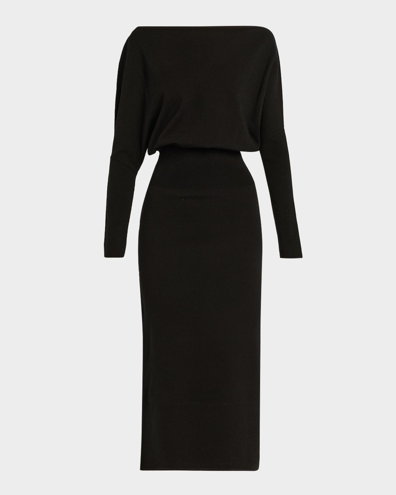 janese off shoulder midi dress SIMKHAI Janese Off Shoulder Midi Dress | Black | Size S