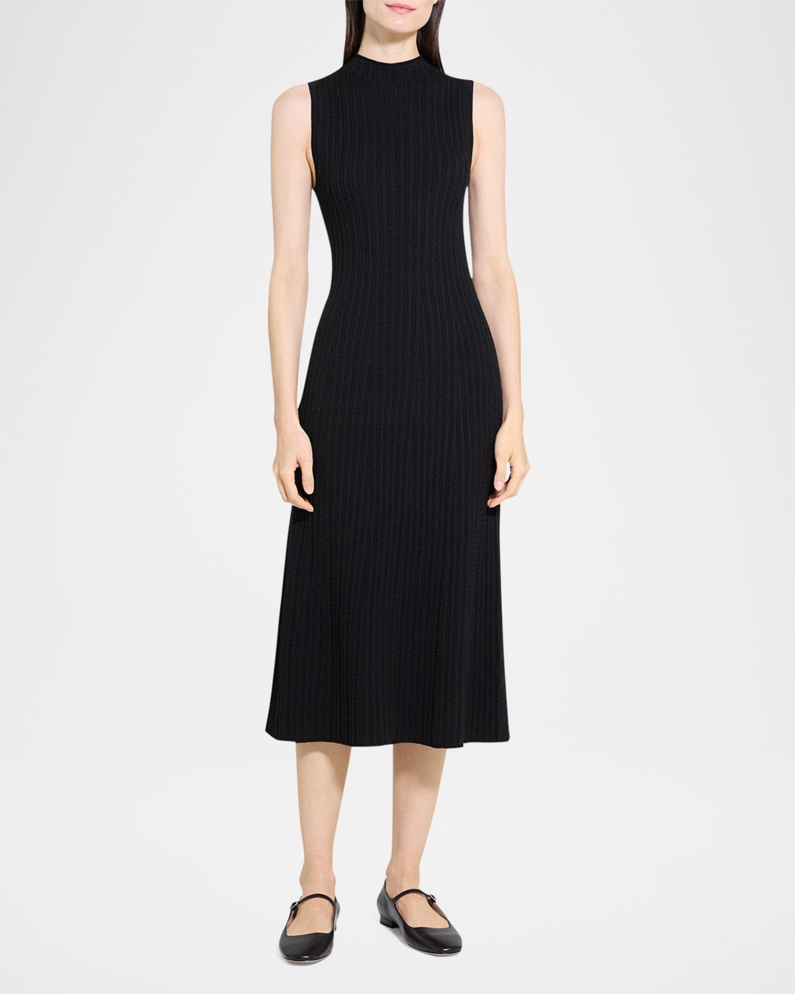 Sleeveless Cable-Knit Midi Dress 1