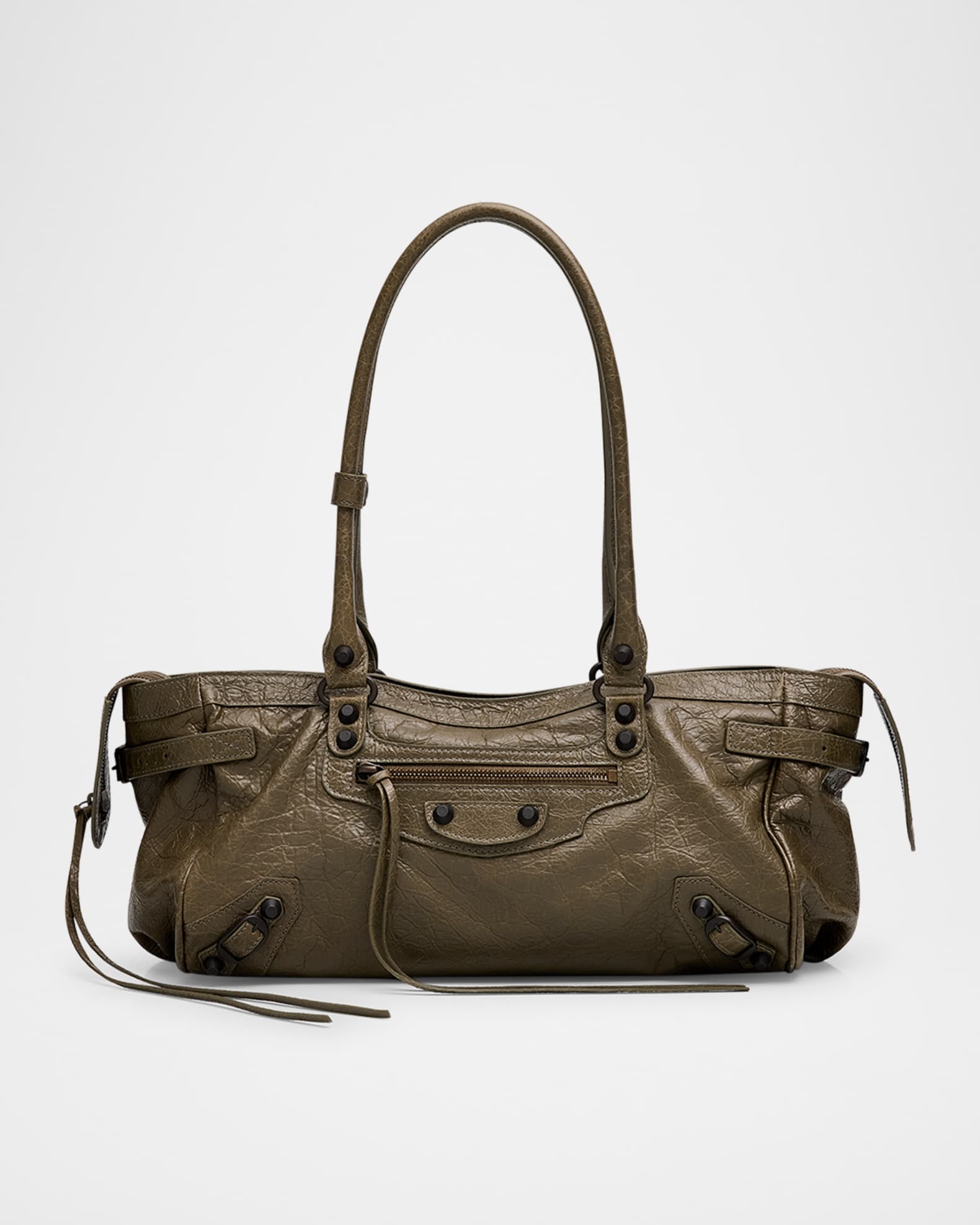 バッグ Balenciaga The City Shoulder Bag Brown BALENCIAGA Le City small suede shoulder bag | NET-A-PORTER